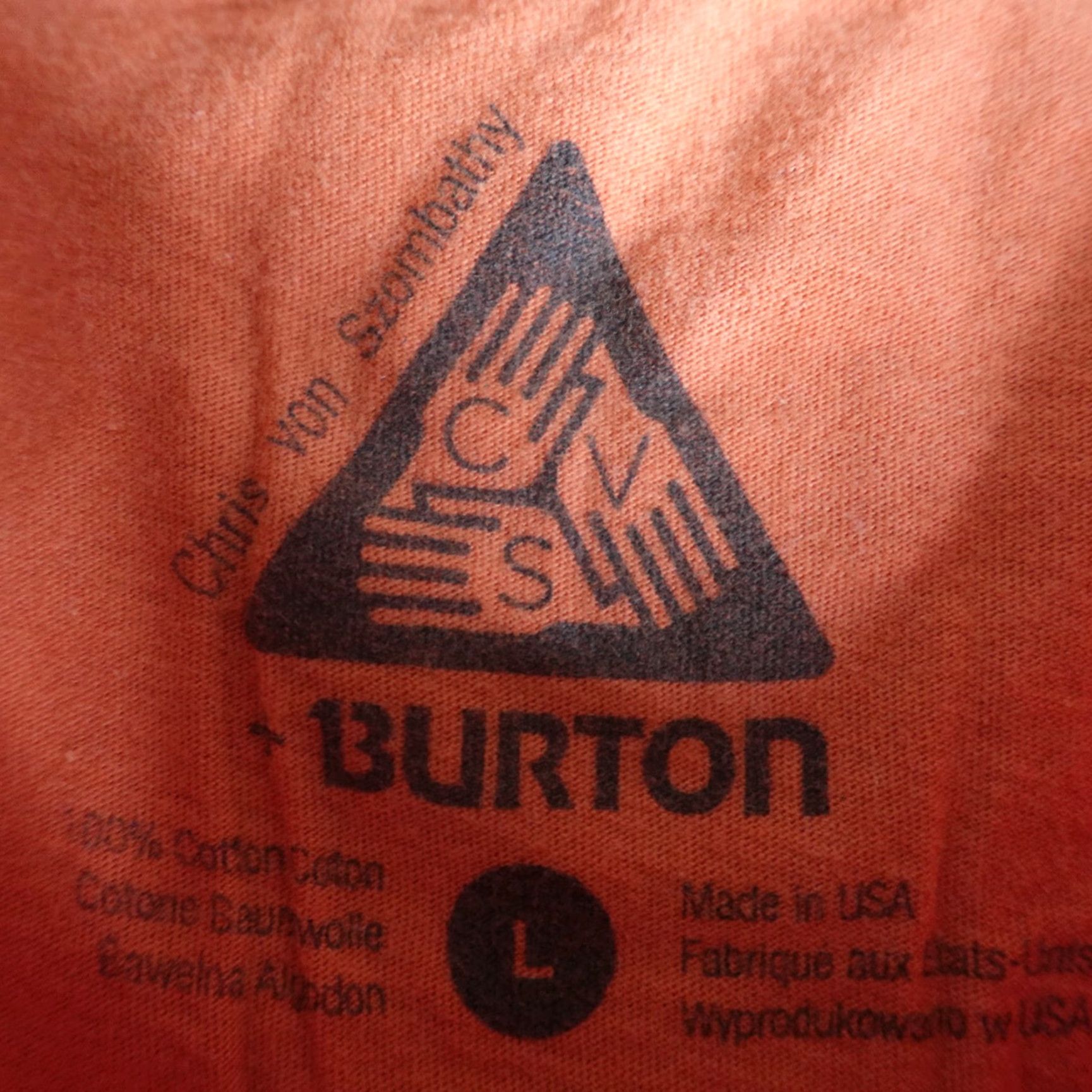 Burton VINTAGE Burton x Chris Von Szombathy Shirt Small Orange Men T-Shirt Crew Neck Short Sleeve Jersey Solid Graphic Print Size US S / EU 44-46 / 1 - 5 Thumbnail