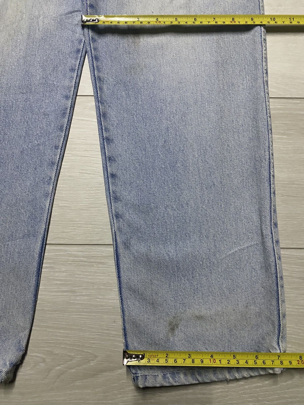 Kiwi Vintage Kiwitex Light Wash Distressed Taperred Leg Jeans Size US 30 / EU 46 - 13 Thumbnail