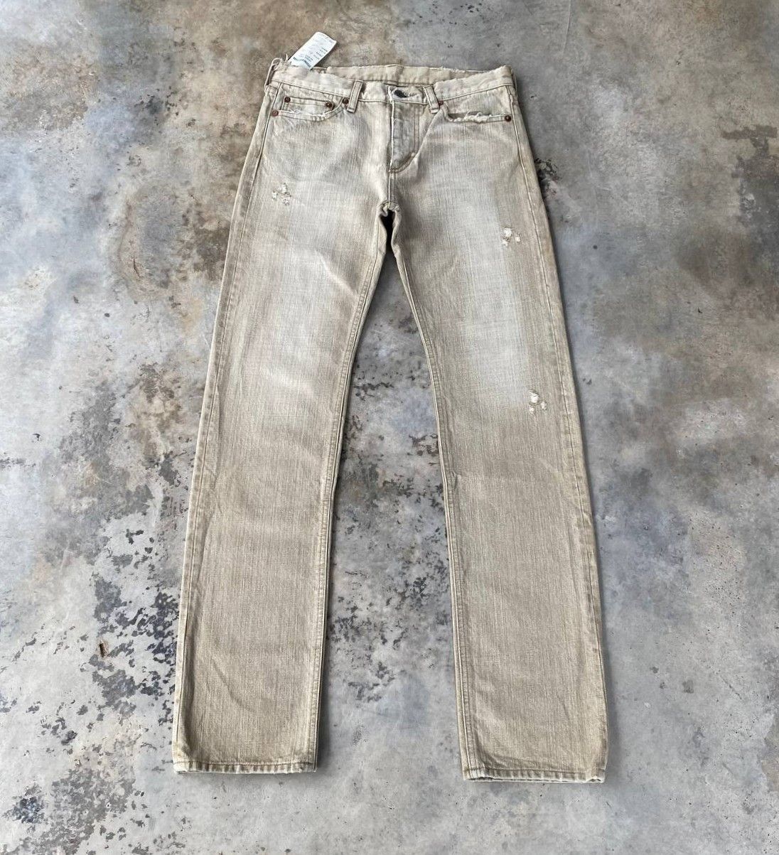 VINTAGE STUDIO DARTISAN PRISONER DENIM DISTRESSED W28