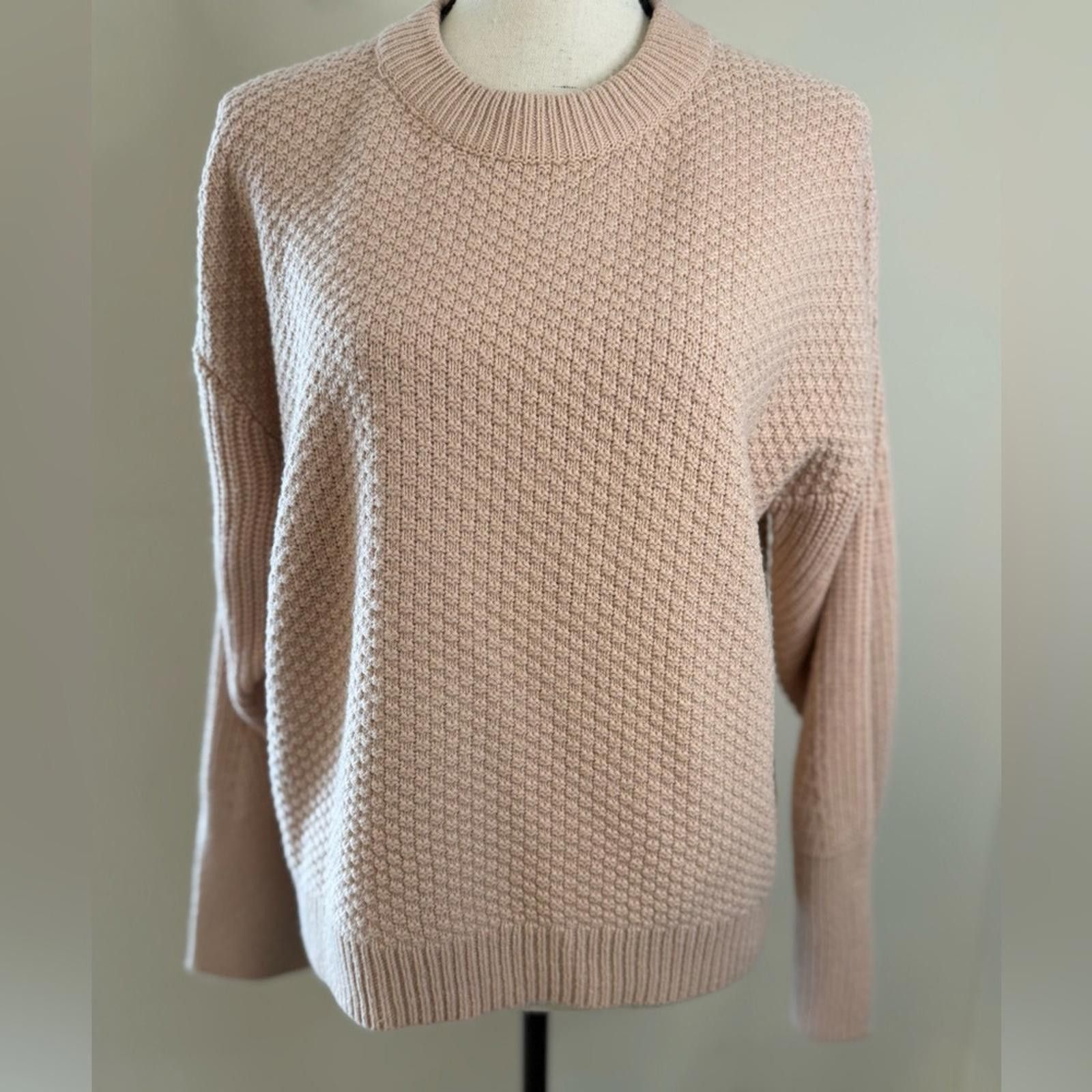 Topshop TOPSHOP pinkish tan sweater checkered ribbed knit SZ 4 Size S / US 4 / IT 40 - 1 Thumbnail