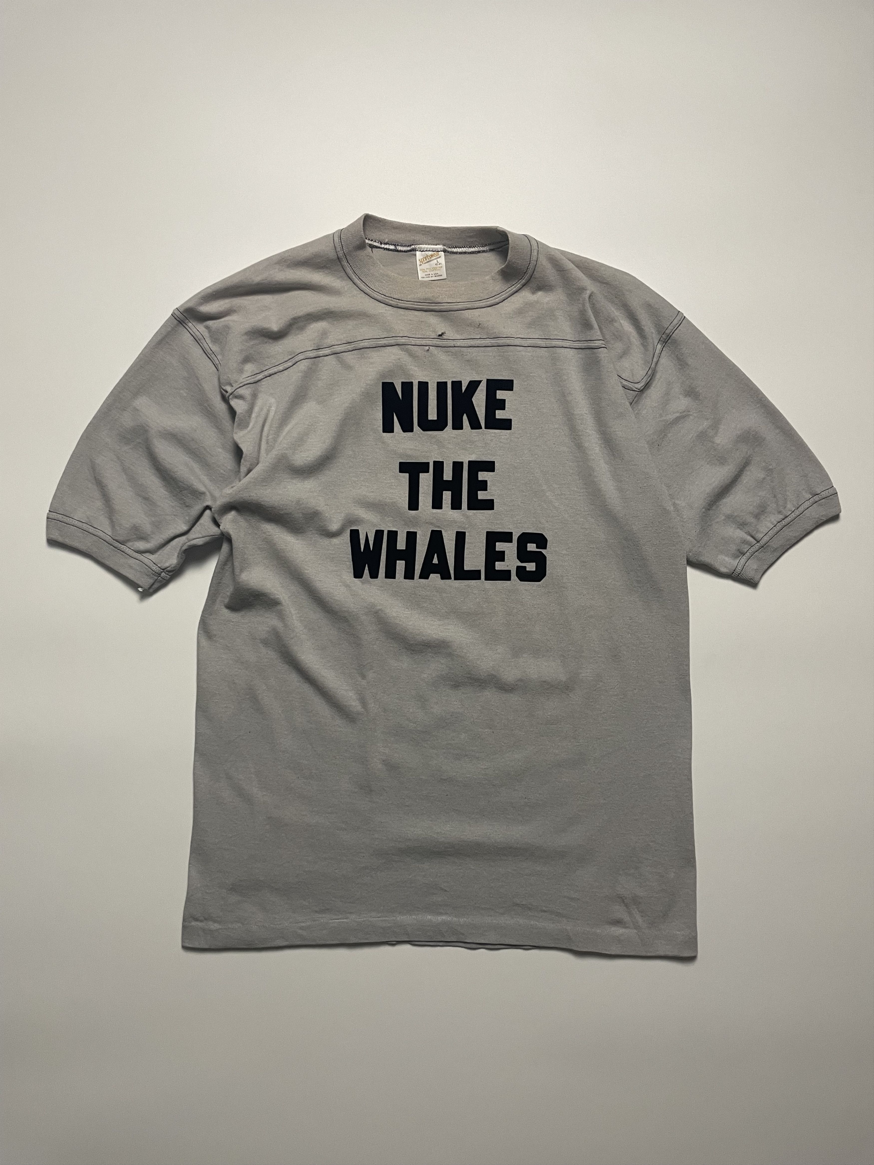 Vintage Vintage Nuke The Whales 80s 90s Statement Shirt Size US M / EU 48-50 / 2 - 1 Thumbnail