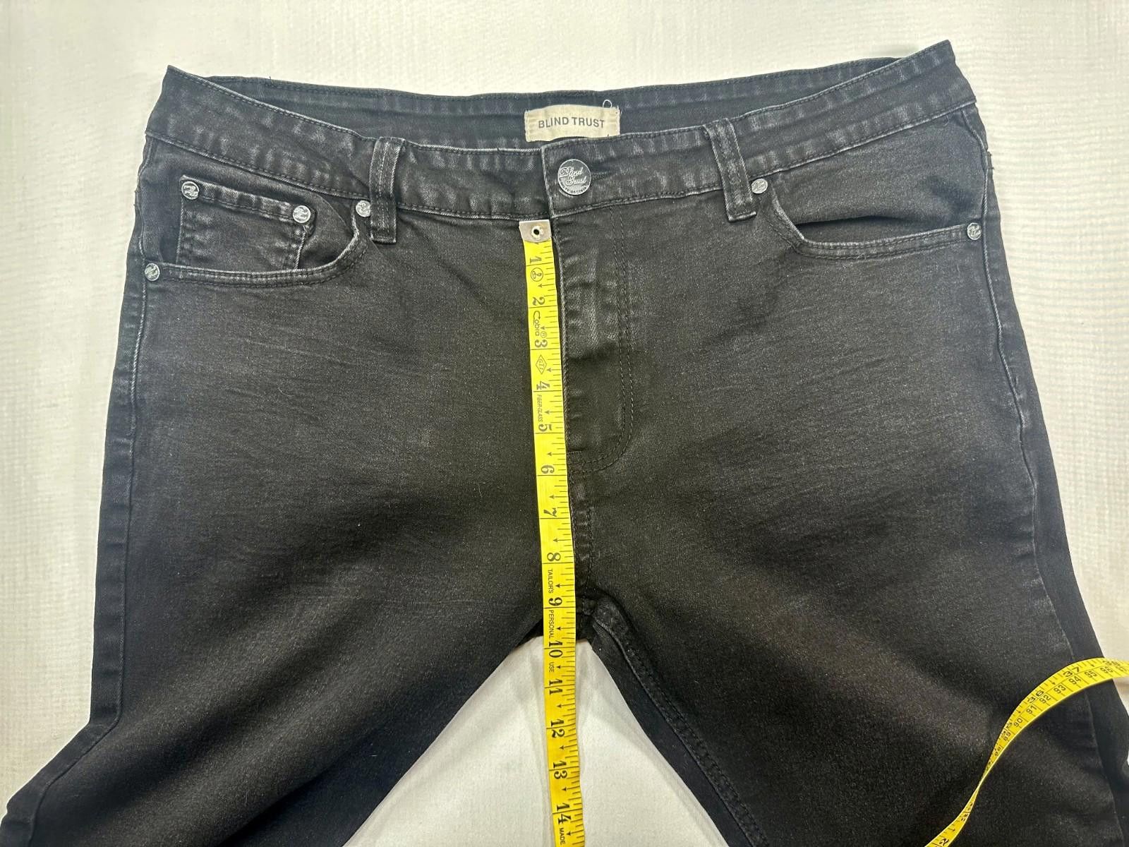 Other Blind Trust Straight Leg Denim Jeans Black Men's 40/32 Size US 40 / EU 56 - 4 Thumbnail