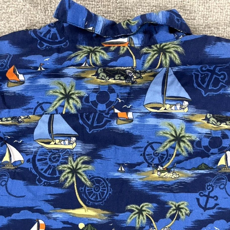 Disney VINTAGE Disney Hawaiian Shirt Men Medium Blue Floral Mickey Daffy Casual Summer Spring Fall Winter Size US M / EU 48-50 / 2 - 7 Thumbnail