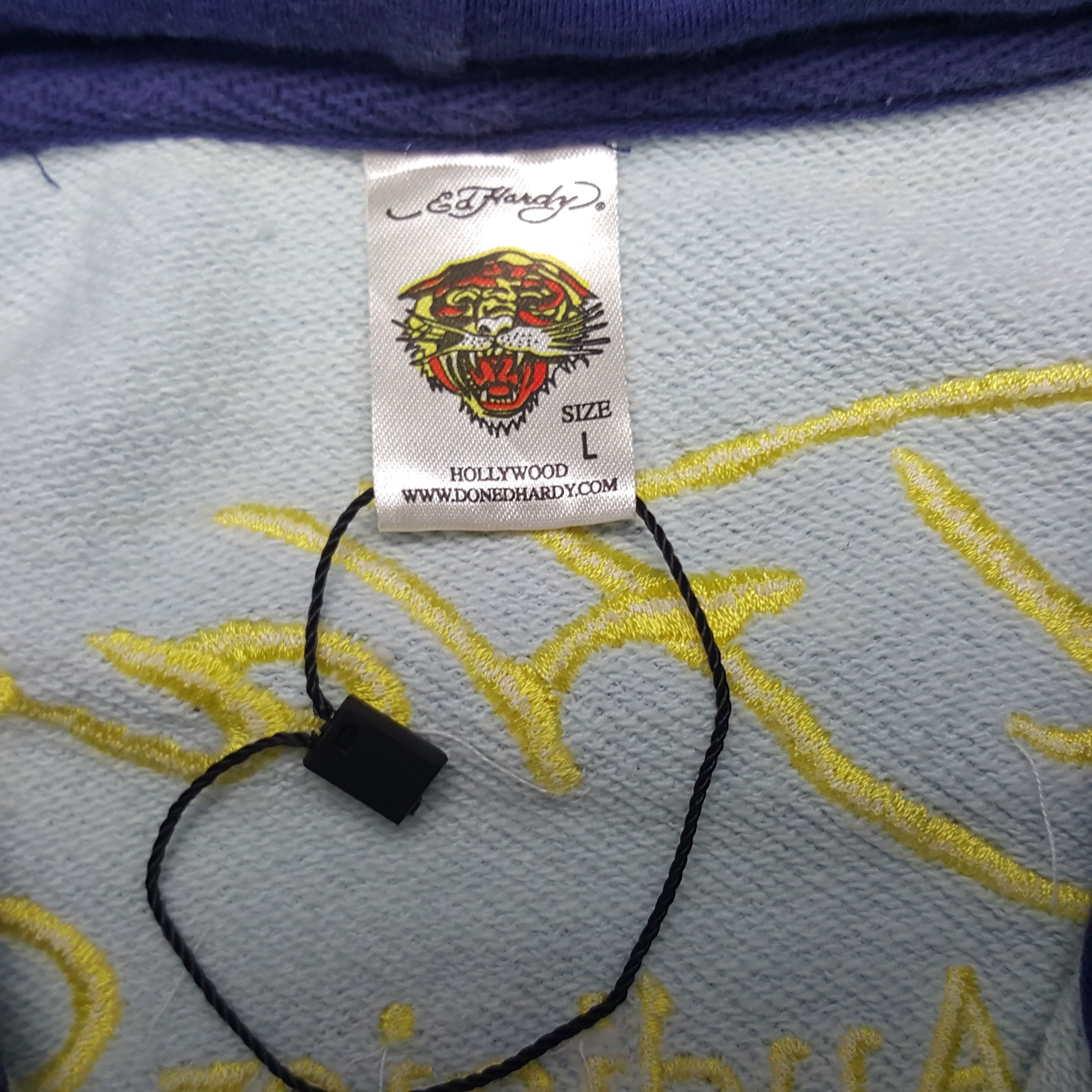 Christian Audigier × Ed Hardy × Vintage Vintage Ed Hardy By Christian Audiger Skull Fullprint Hoodie Size US L / EU 52-54 / 3 - 6 Thumbnail