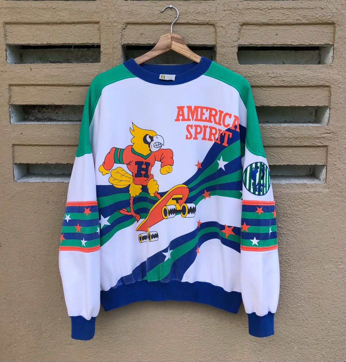 Hang Ten VTG Hang Ten Sweatshirts Print America Spirit Skate Champion Size US L / EU 52-54 / 3 - 13 Thumbnail