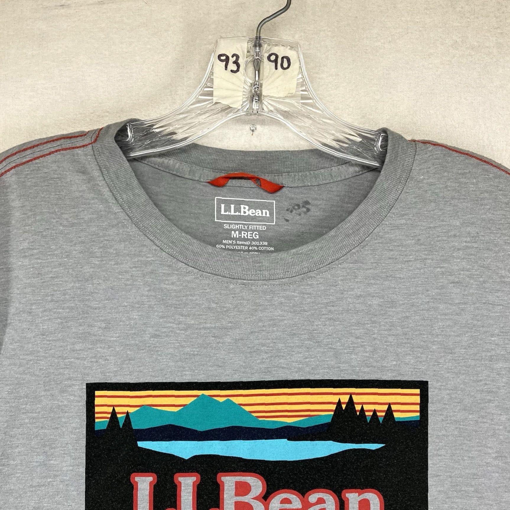 Vintage L.L.Bean Mens T-Shirt Regular Slightly Fitted Graphic Crew Neck Short Sleeve Gray Lightweight Cotton Polyester Logo Fisherman Size US M / EU 48-50 / 2 - 5 Thumbnail