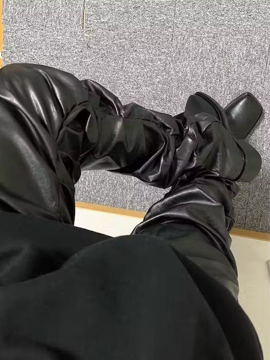 Japanese Brand × Vintage Loose Ruched Casual Pu Leather Pants Size US 32 / EU 48 - 7 Thumbnail