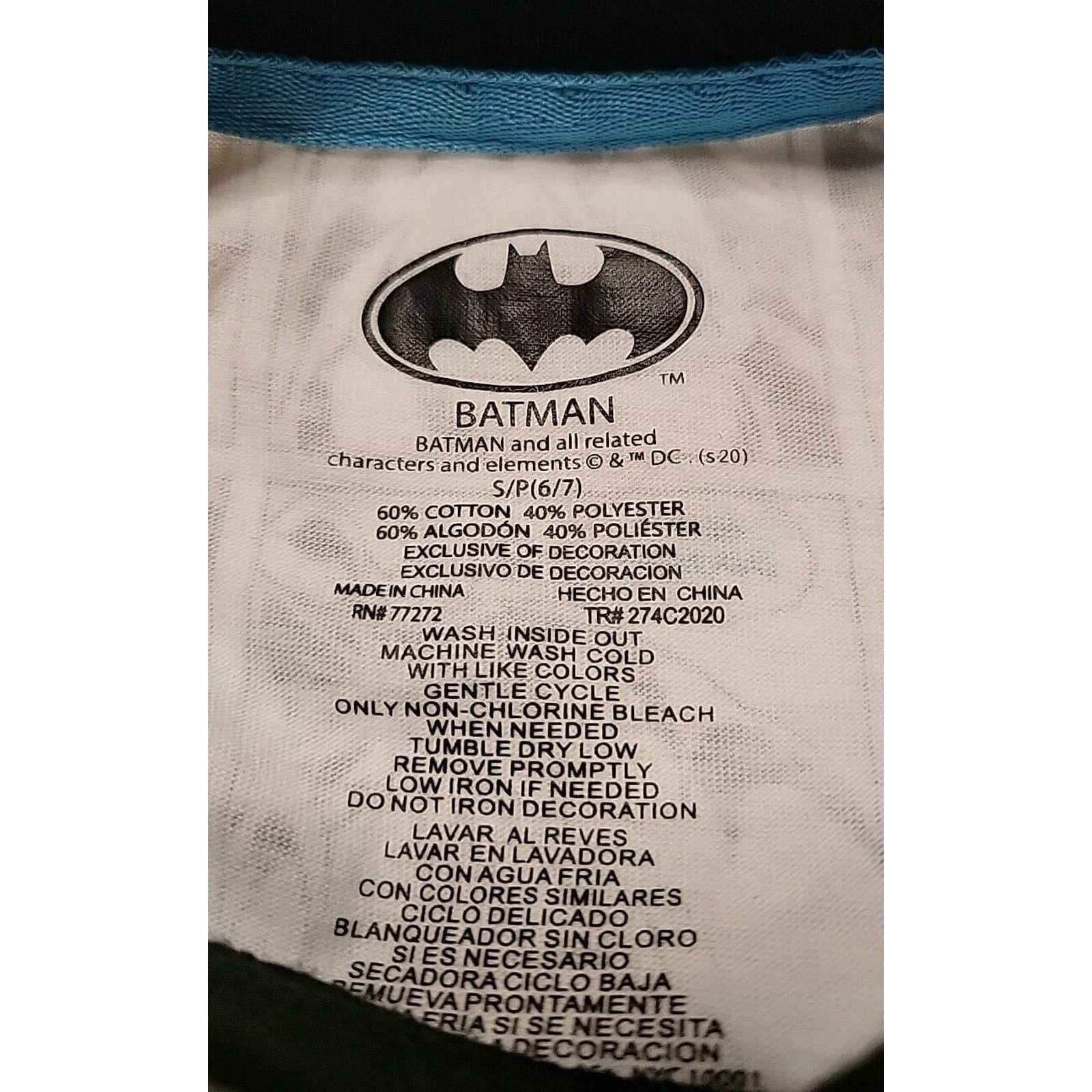 DC Comics DC Comic Batman Embroidered Vintage Youth T Shirt Size 6/7 Size US XXS / EU 40 - 8 Thumbnail
