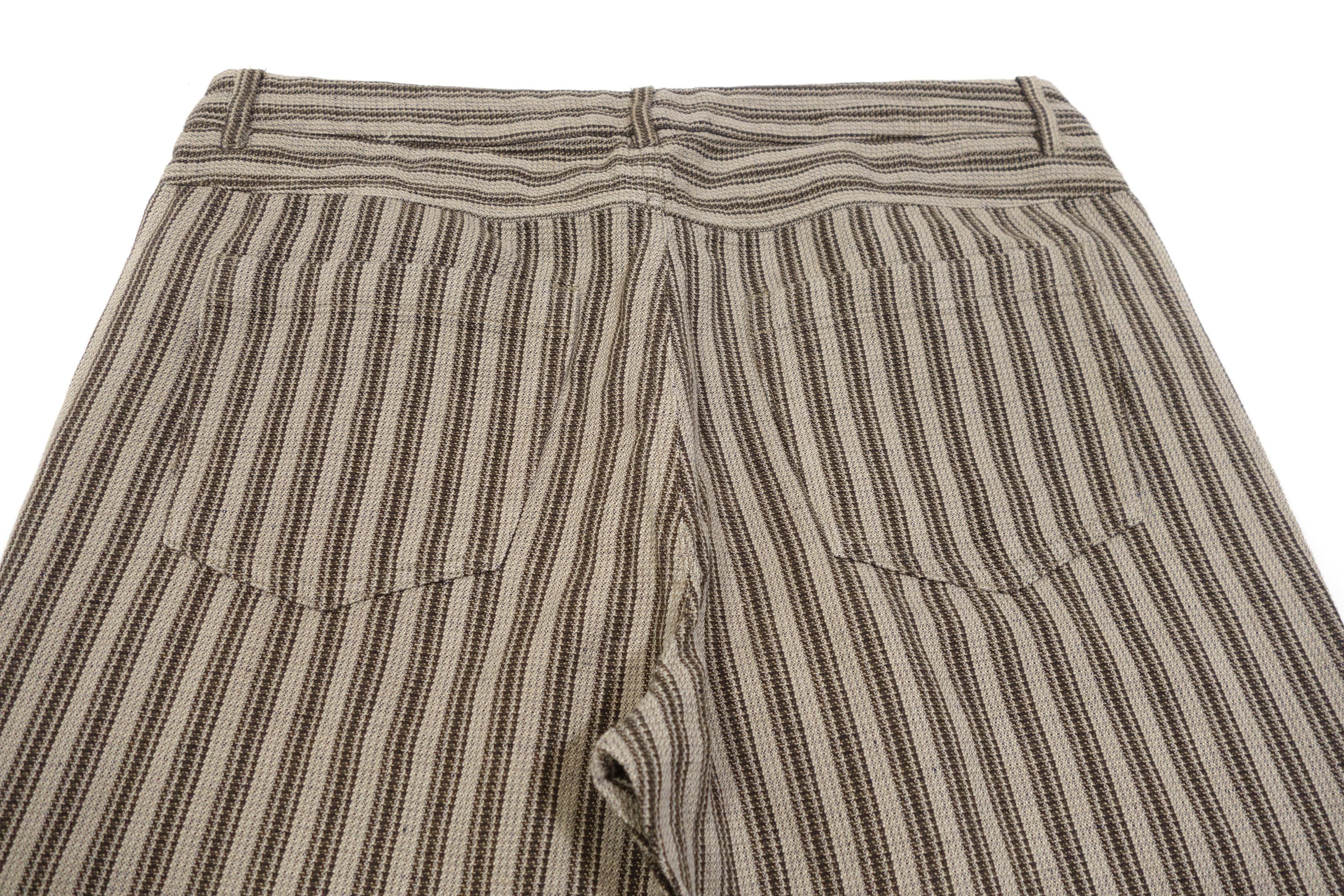 A.P.C. Striped Cotton Linen Straight Pants Size 26" / US 2 / IT 38 - 5 Thumbnail