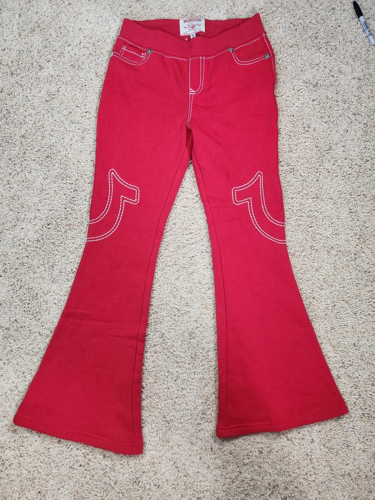 True Religion NEW True Religion Pull-On Flare Jeans Red Anniversary Medium Size 32" / US 10 / IT 46 - 3 Thumbnail