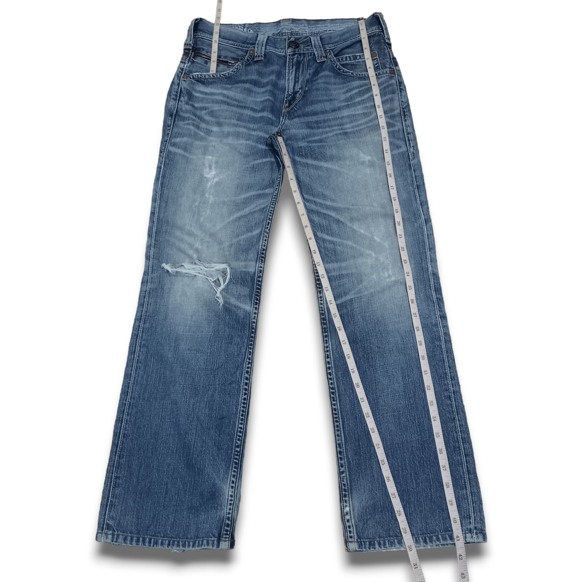 Levi's Vintage 90s Levis 502 Blue Wash Studded Baggy Jeans 32x30 Size US 32 / EU 48 - 10 Thumbnail