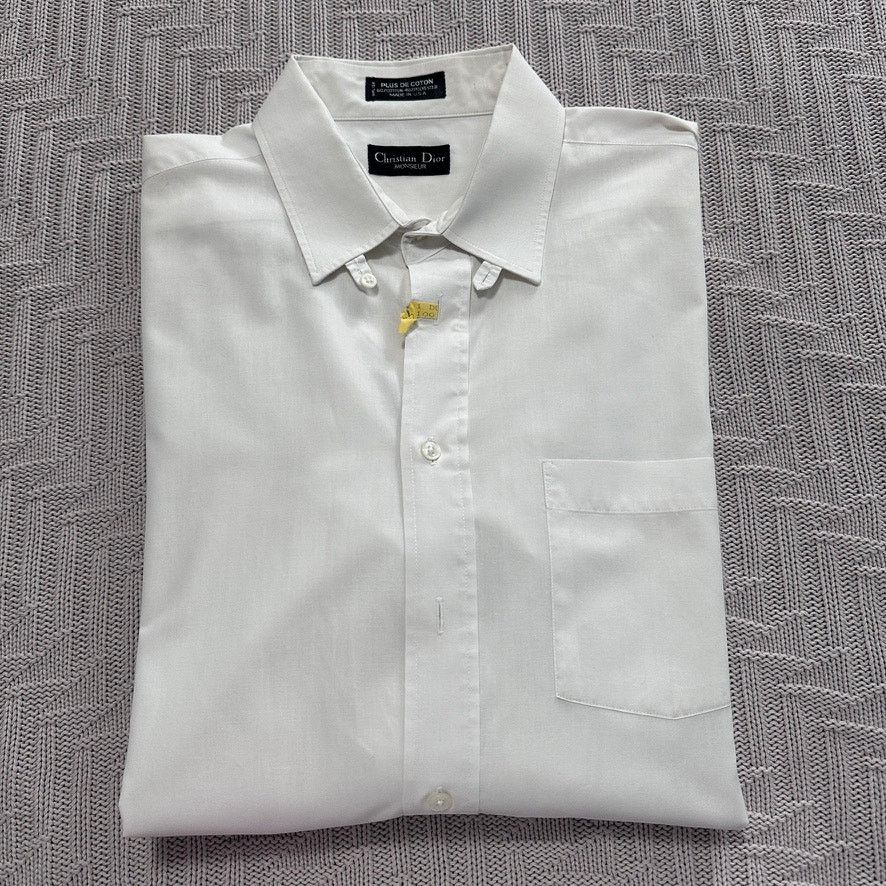 Vintage Christian Dior white button down size 16.5