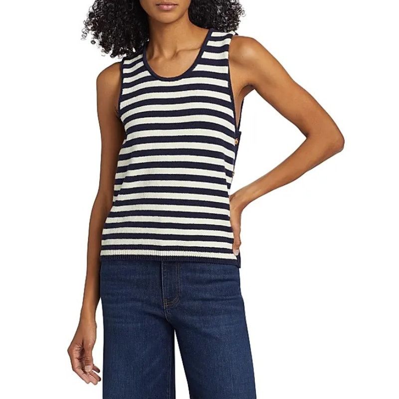 Frame Frame Women Navy Nautical Mariner Sweater Tank Top Size S Size S / US 4 / IT 40 - 1 Thumbnail