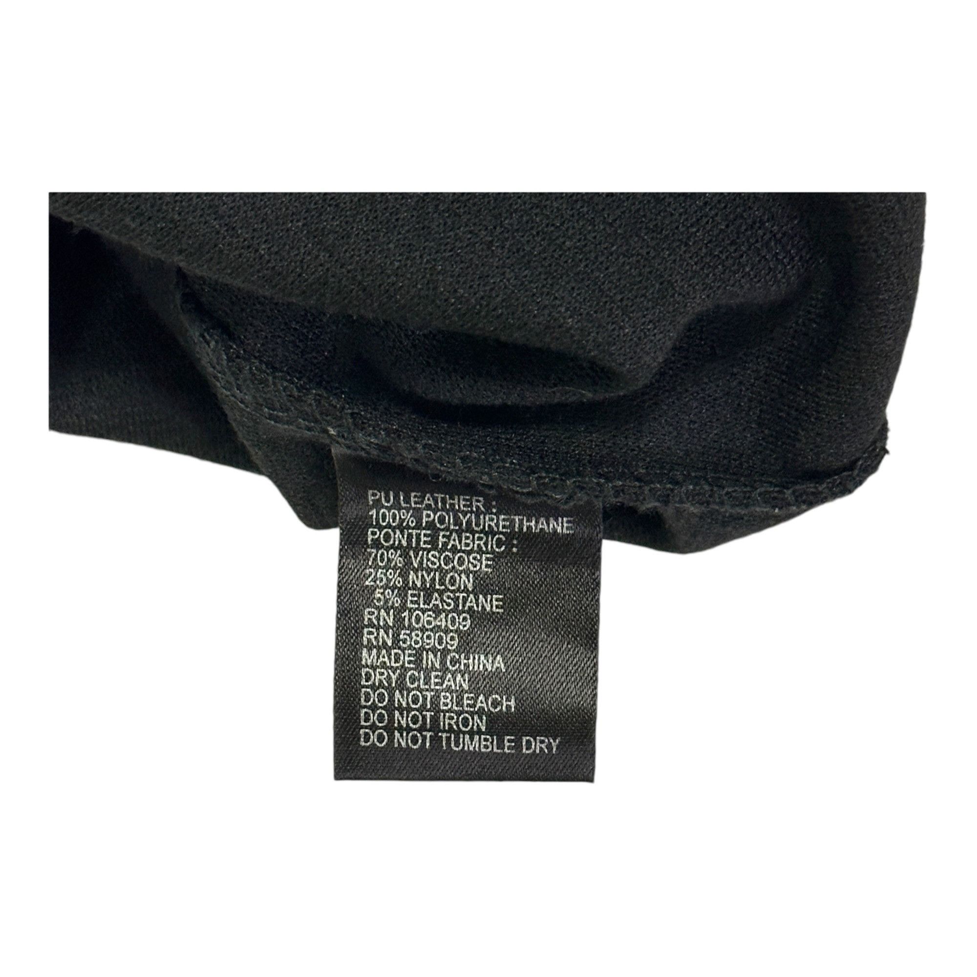Gianni Valentino Gianni Bini XS Black PU Leather Ponte Fabric Skirt Zipper Cl Size 27" / US 4 / IT 40 - 5 Thumbnail