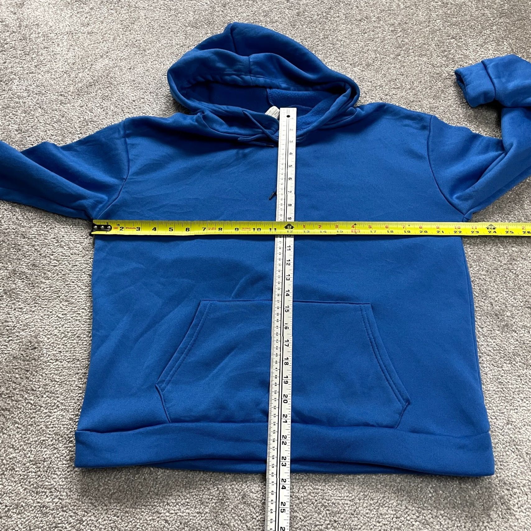 Vintage Unbranded Hoodie Sweatshirt Unisex 2XL Royal Blue Fleece Drawstring Pullover Size US XXL / EU 58 / 5 - 5 Thumbnail