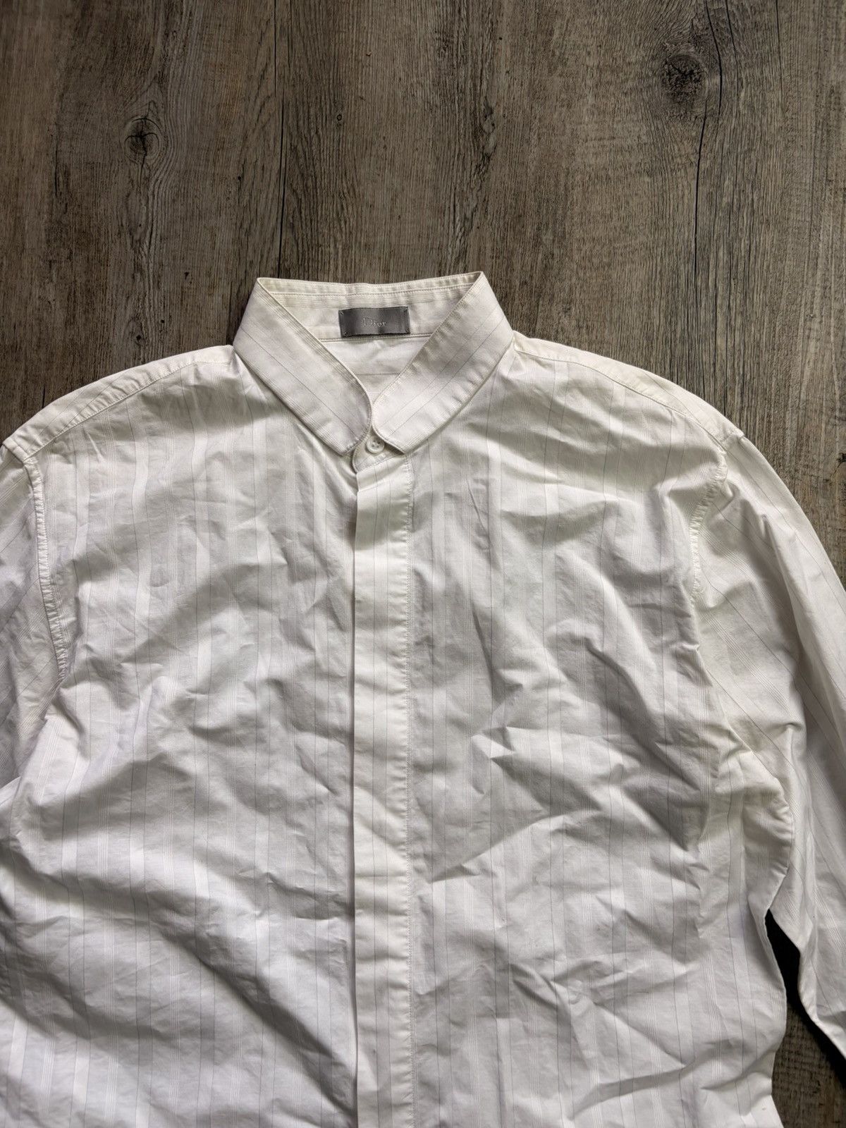 Dior SS09 KVH Dior Homme double collar striped shirt Size US L / EU 52-54 / 3 - 6 Thumbnail