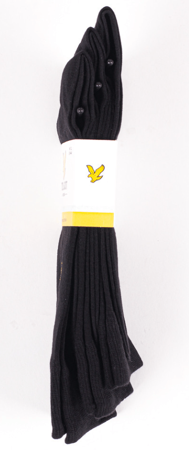 Lyle & Scott LYLE & SCOTT 3 PAIRS PREMIUM COTTON SOCKS ANGUS BLK-EU 40/46 Size ONE SIZE - 2 Thumbnail