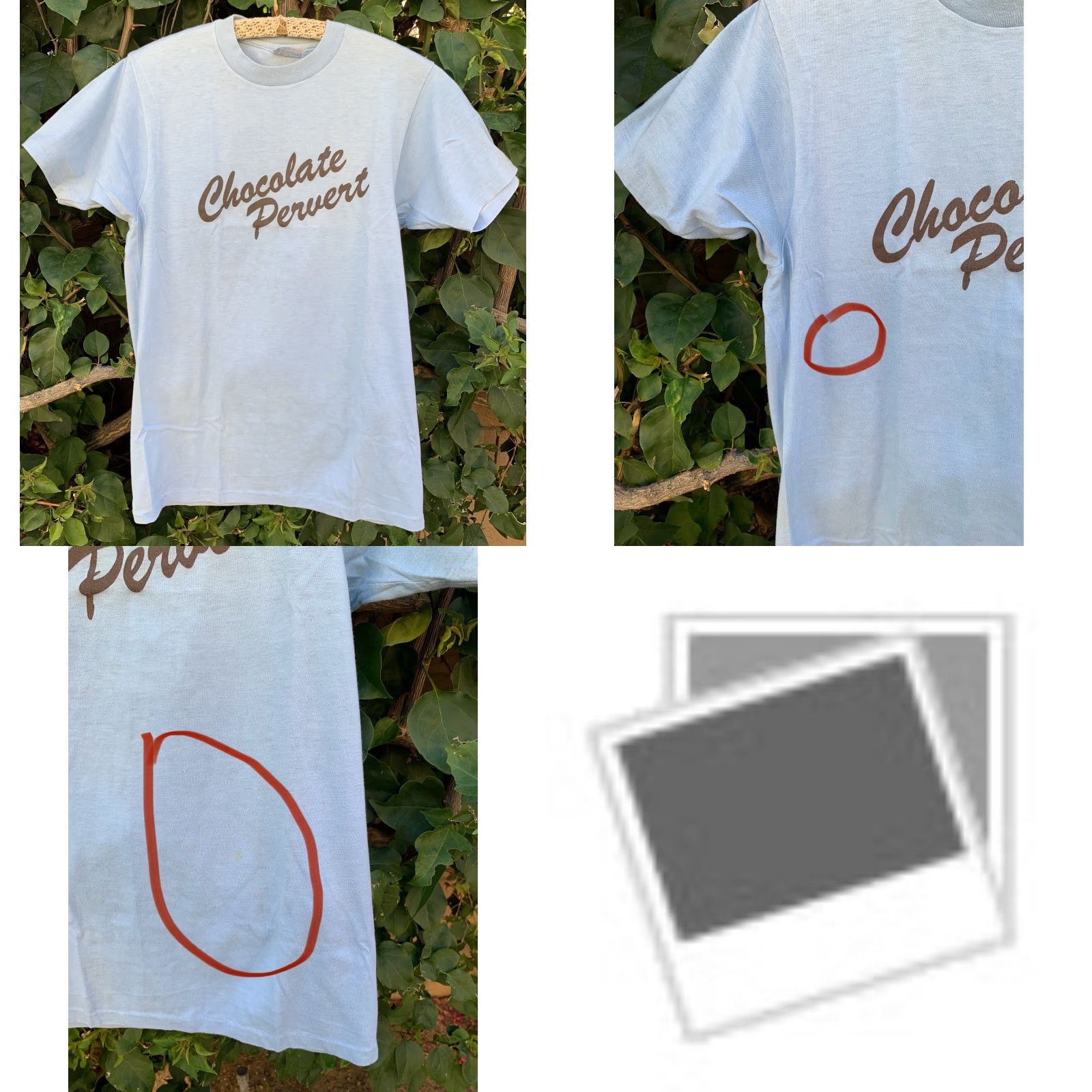 Hanes VINTAGE Hanes T-Shirt Graphic Print Blue 38-40 Men Single Stitch Short Sleeve M 1980s Chocolate Pervert Hanes Fifty Fifty Size US M / EU 48-50 / 2 - 8 Thumbnail