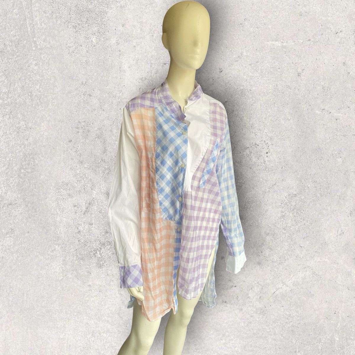 Loewe Loewe patchwork gingham button-down dress shirt Size S / US 4 / IT 40 - 1 Thumbnail