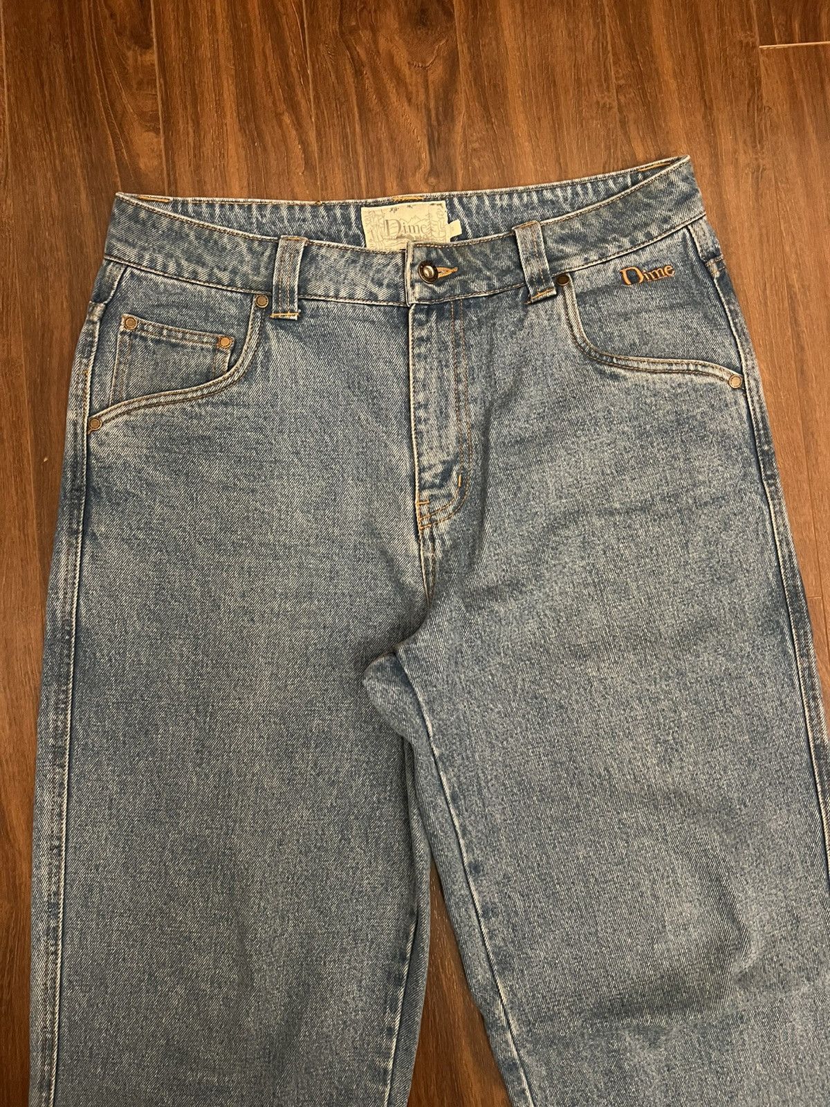 Dime Dime Montreal Classic Relaxed Blue Wash Jeans Size US 30 / EU 46 - 3 Thumbnail