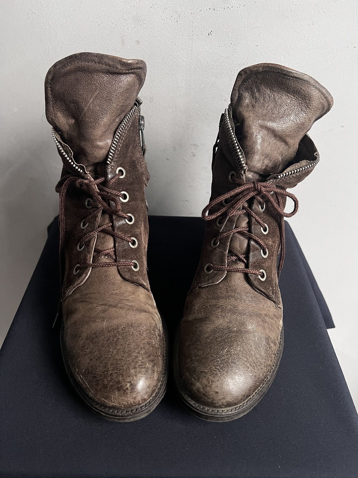 A.S.98 Vintage A.S. 98 Brown Style Boots Leather Zip Lace Size US 8 / IT 38 - 5 Thumbnail
