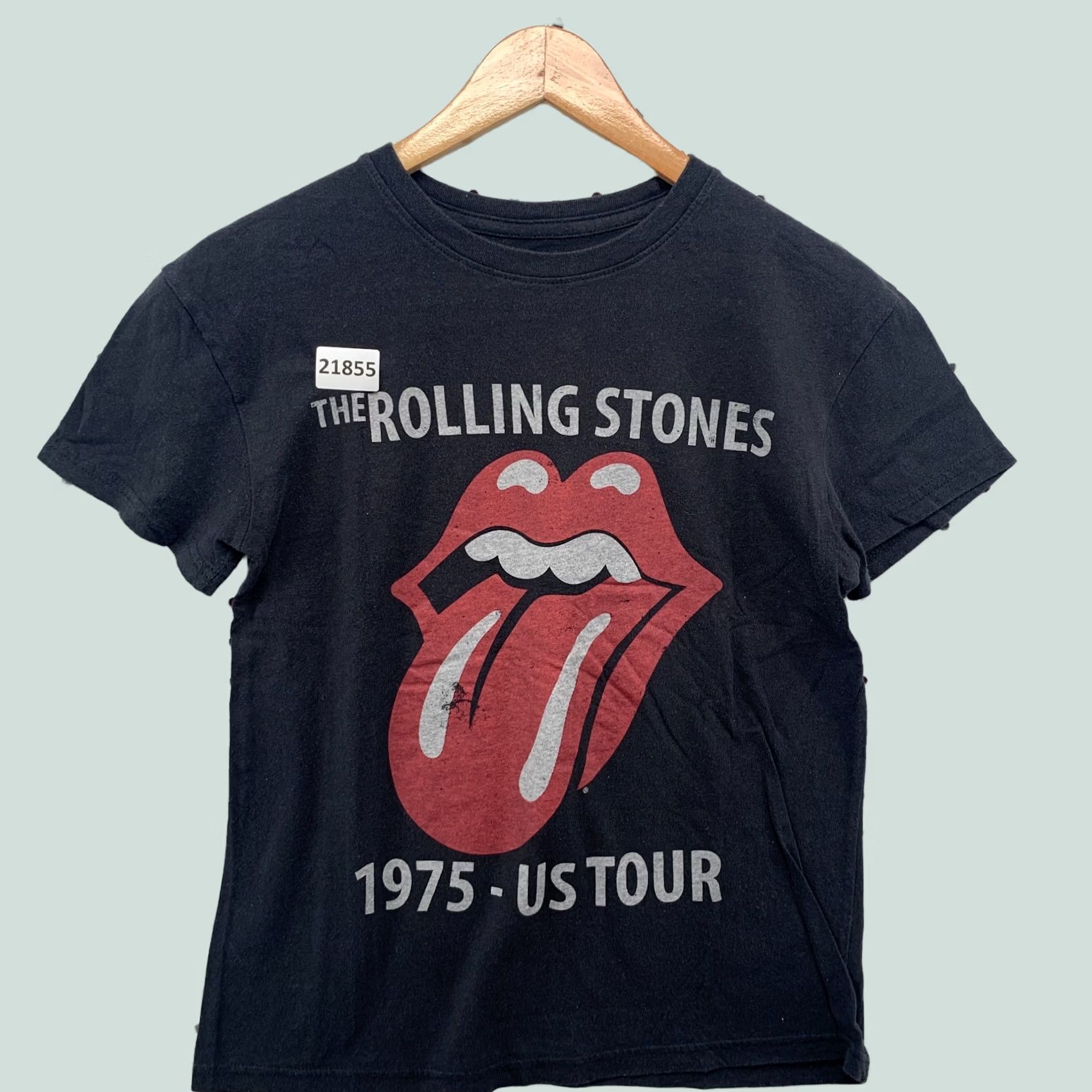 Vintage The Rolling Stones Shirt Black 1975 US Tour Womens XS T-Shirt Music Rock Band T Size XS / US 0-2 / IT 36-38 - 1 Thumbnail