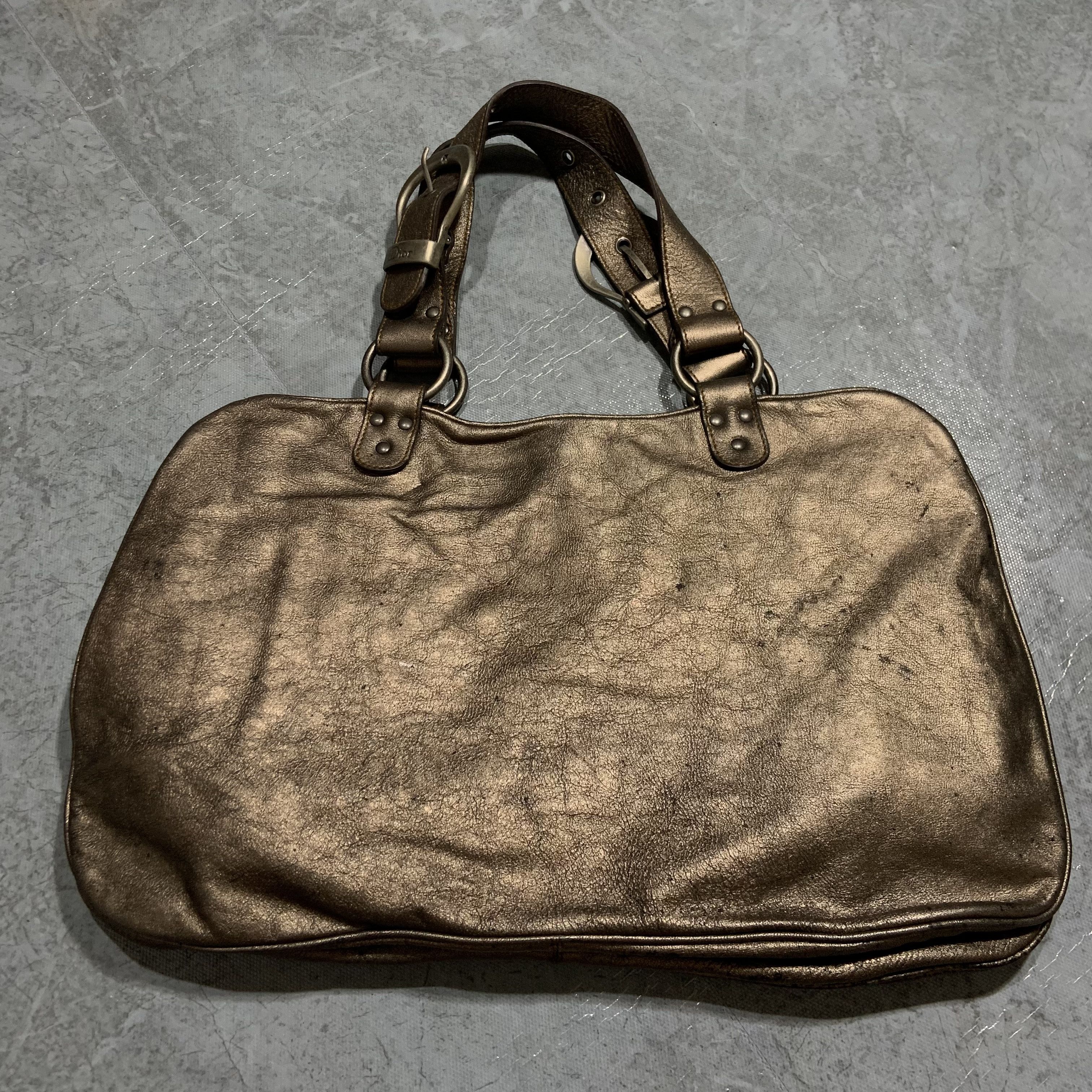 Dior Christian Dior - AW06 - Silver Mettalic Leather Gaucho Bag Size ONE SIZE - 4 Thumbnail