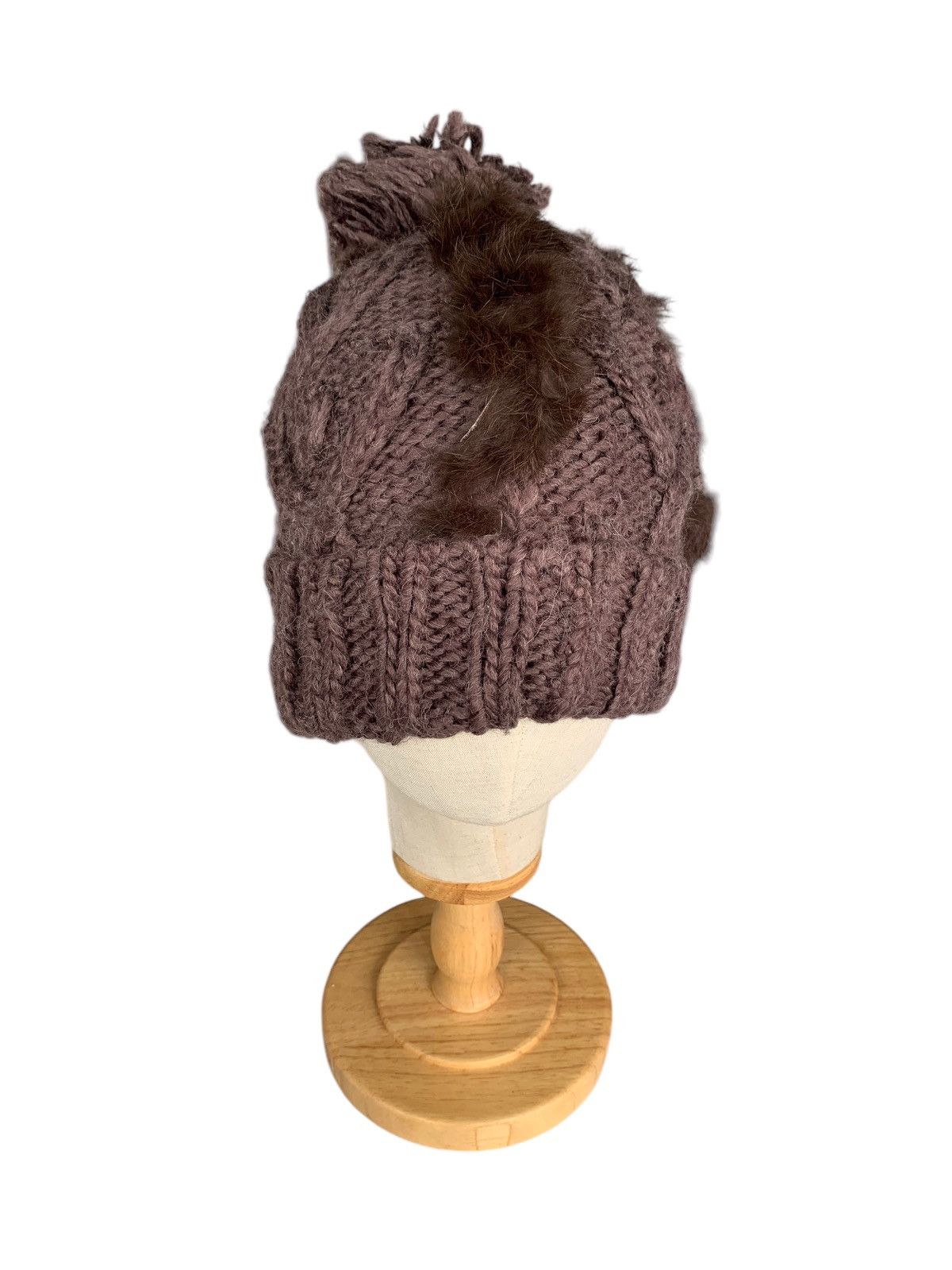 14th Addiction × Japanese Brand × Le Grande Bleu (L.G.B.) Punk Bondage style Fur Distressed crochet knit Beanie hats Size ONE SIZE - 2 Thumbnail