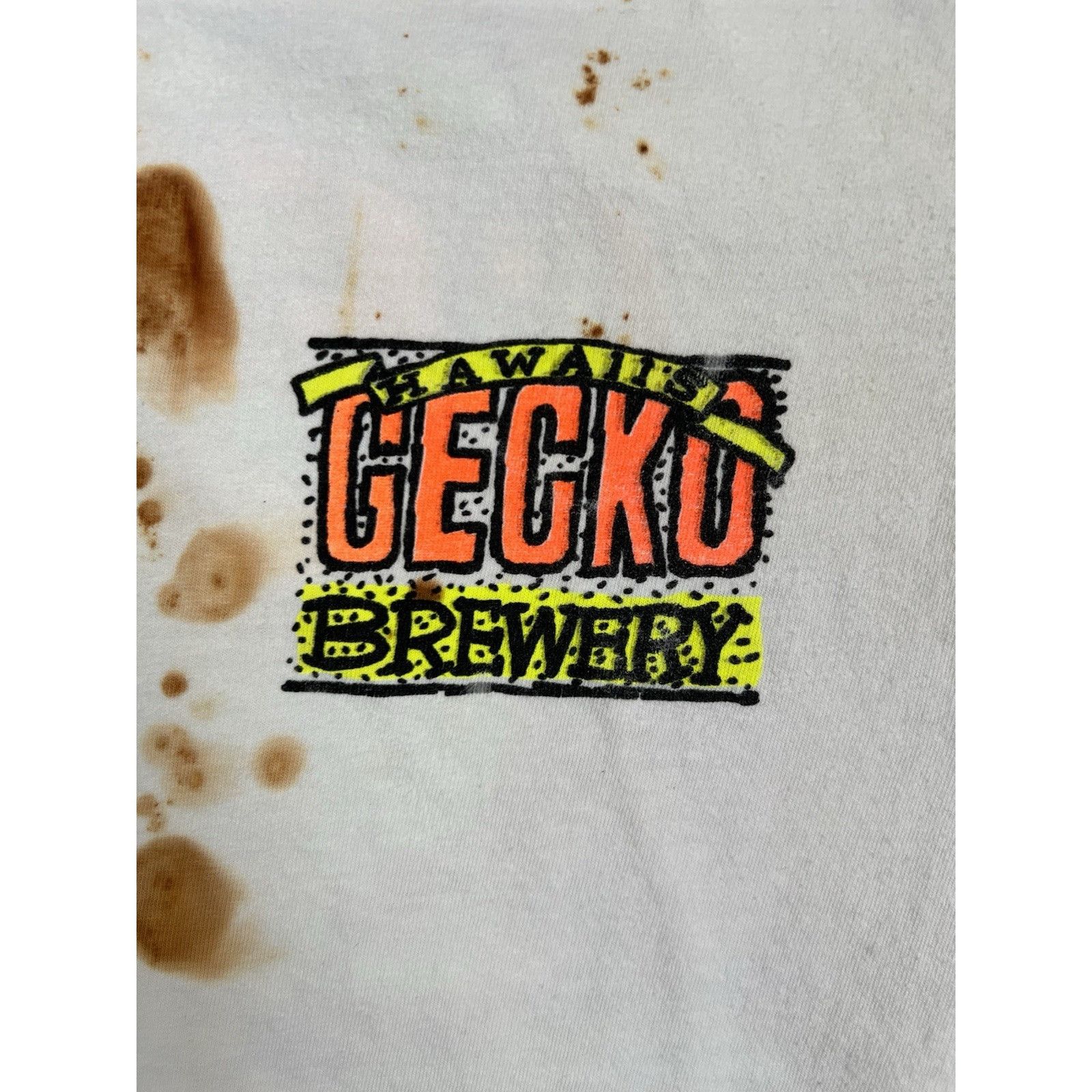 Vintage Vintage Gecko Brewery Hawaii T-Shirt Size Large 90s Stained Size US L / EU 52-54 / 3 - 3 Thumbnail