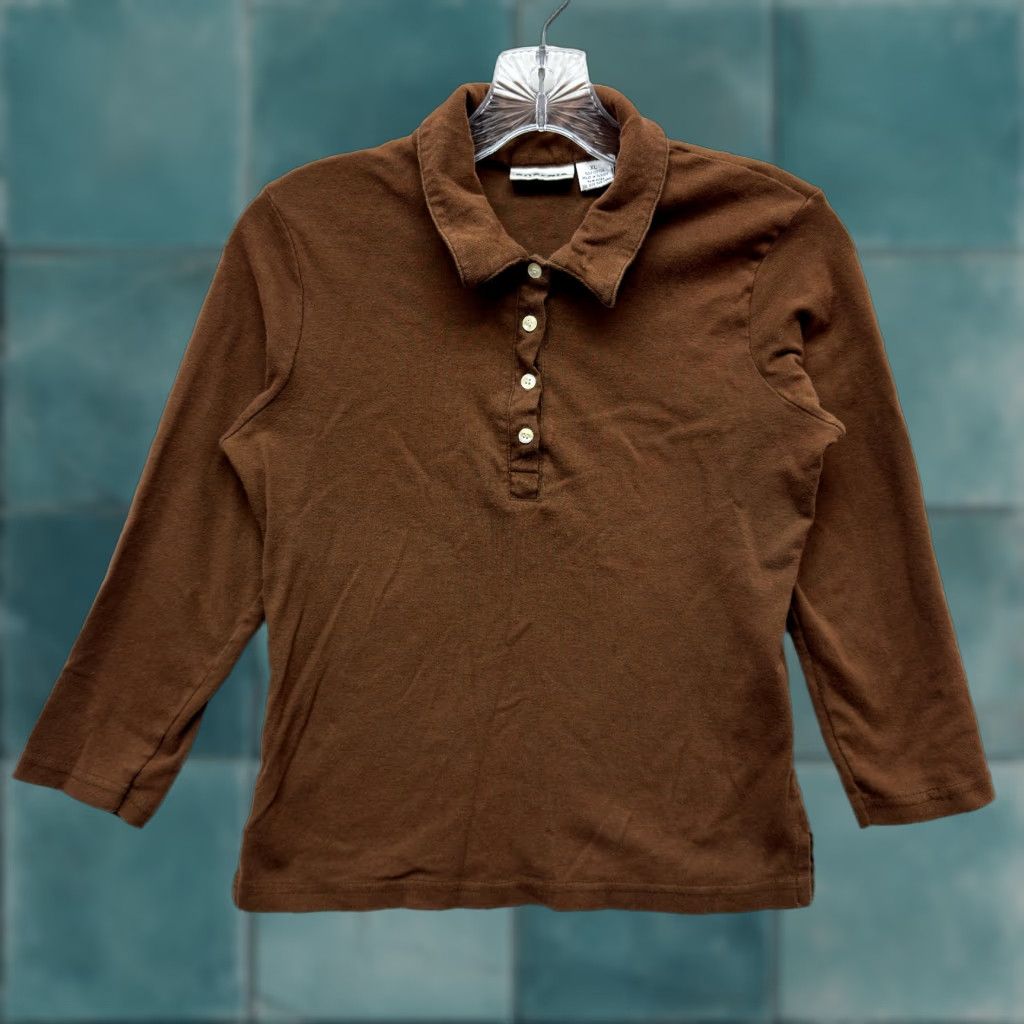 Energie VINTAGE Y2K Henley Polo Top Brown M Shirt Energie Womens Mens Fairy Whimsigoth Preppy Grunge Size M / US 6-8 / IT 42-44 - 1 Thumbnail