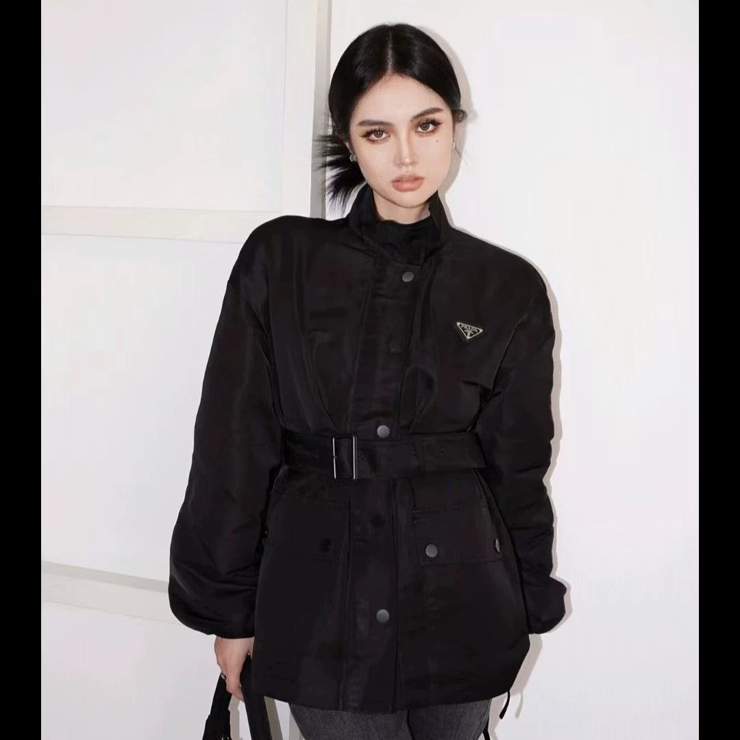 Prada PRADA SS23 Logo - Stand Collar Waist Jacket Women's Black 38 Size XS / US 0-2 / IT 36-38 - 9 Thumbnail