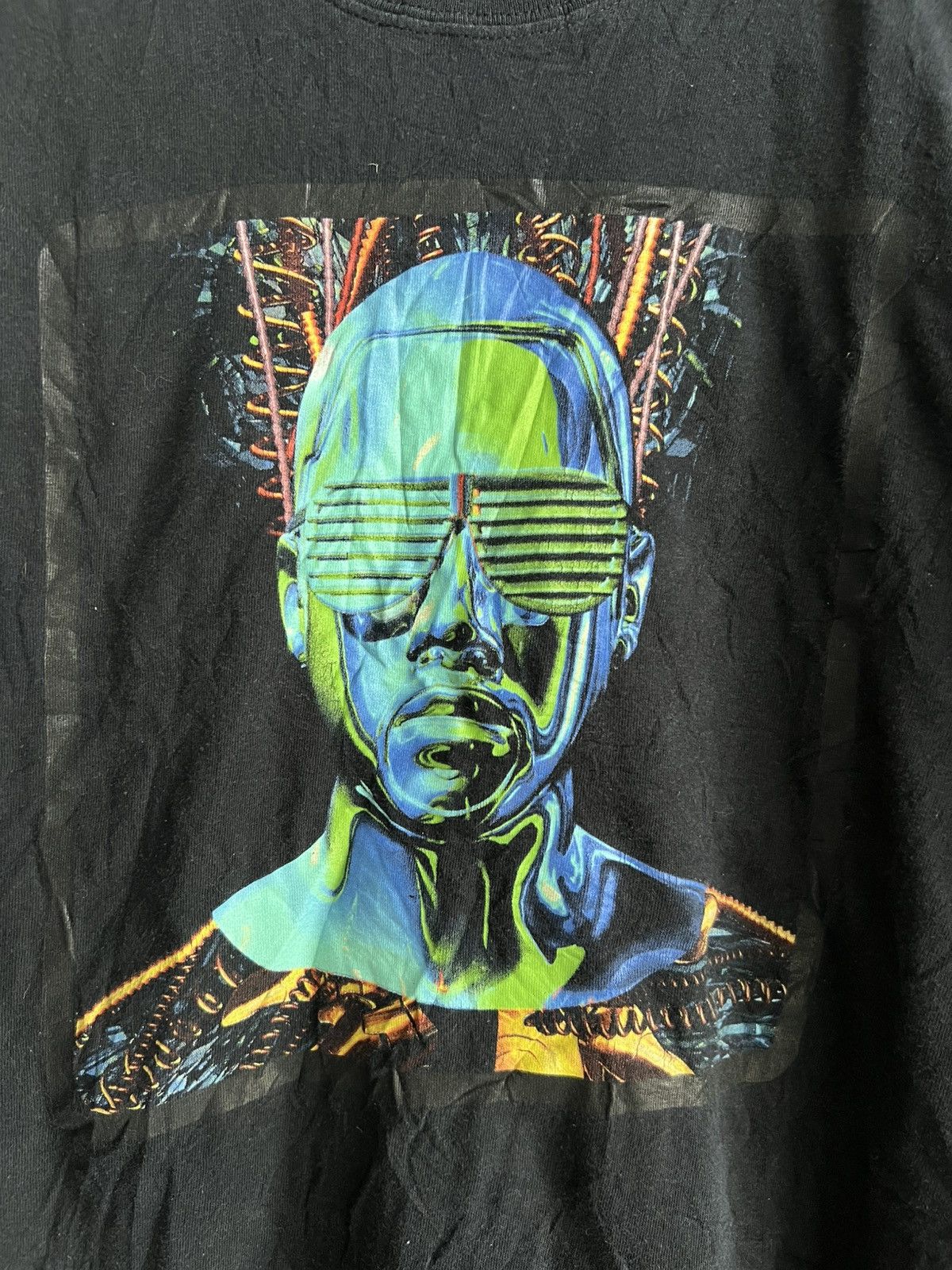 Kanye West Vintage 2008 Kanye West Glow In the Dark Tour Tee Shirt Size US M / EU 48-50 / 2 - 5 Thumbnail