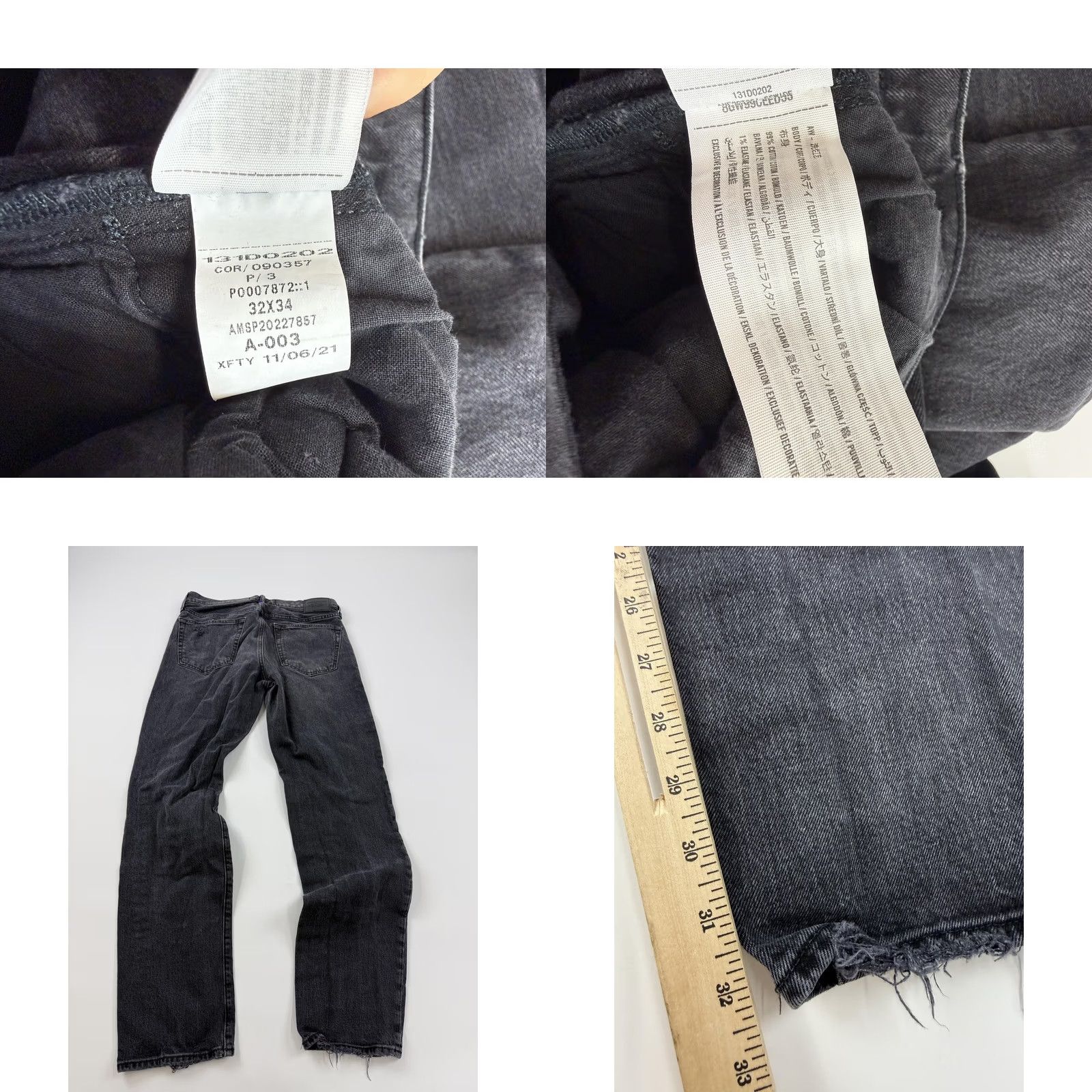 Abercrombie & Fitch Abercrombie & Fitch Jeans Mens 32x33 Gray Stretch Dark Wash 90's Straight Jeans Size US 32 / EU 48 - 8 Thumbnail