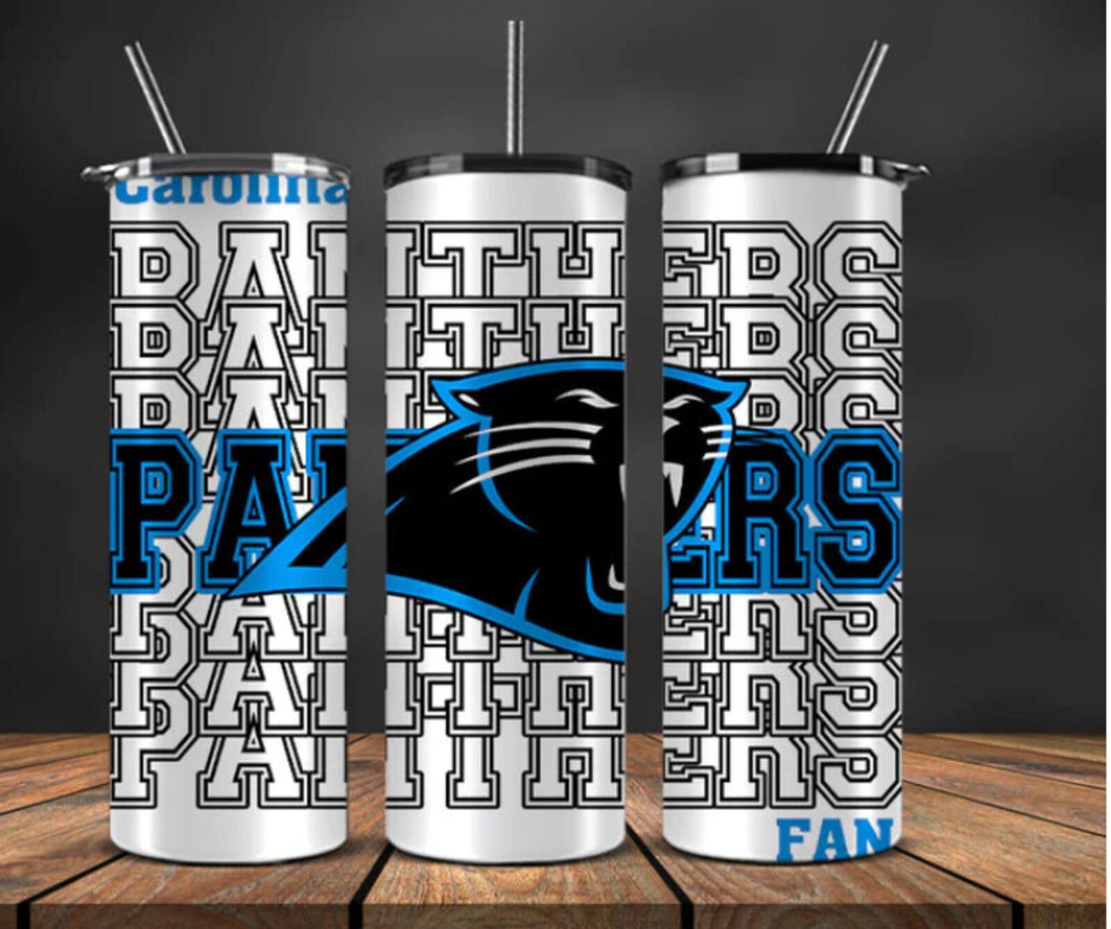 Other 20 oz Carolina Panthers Stainless Steel Tumbler Font / Fan Size ONE SIZE - 1 Thumbnail