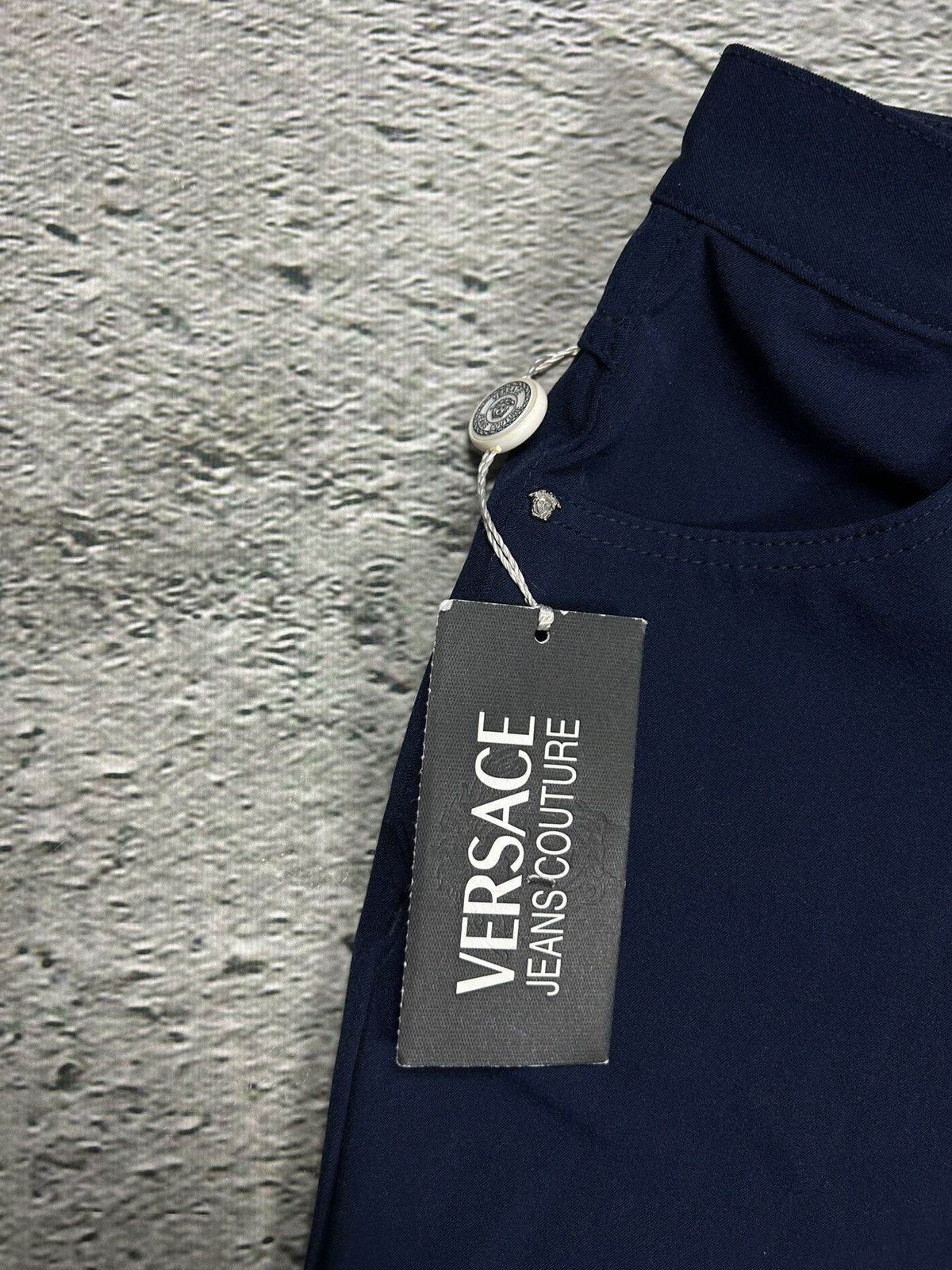 Versace × Versace Jeans Couture × Vintage Versace Pants navy blue high rise slim jeans couture Size 28" / US 6 / IT 42 - 5 Thumbnail