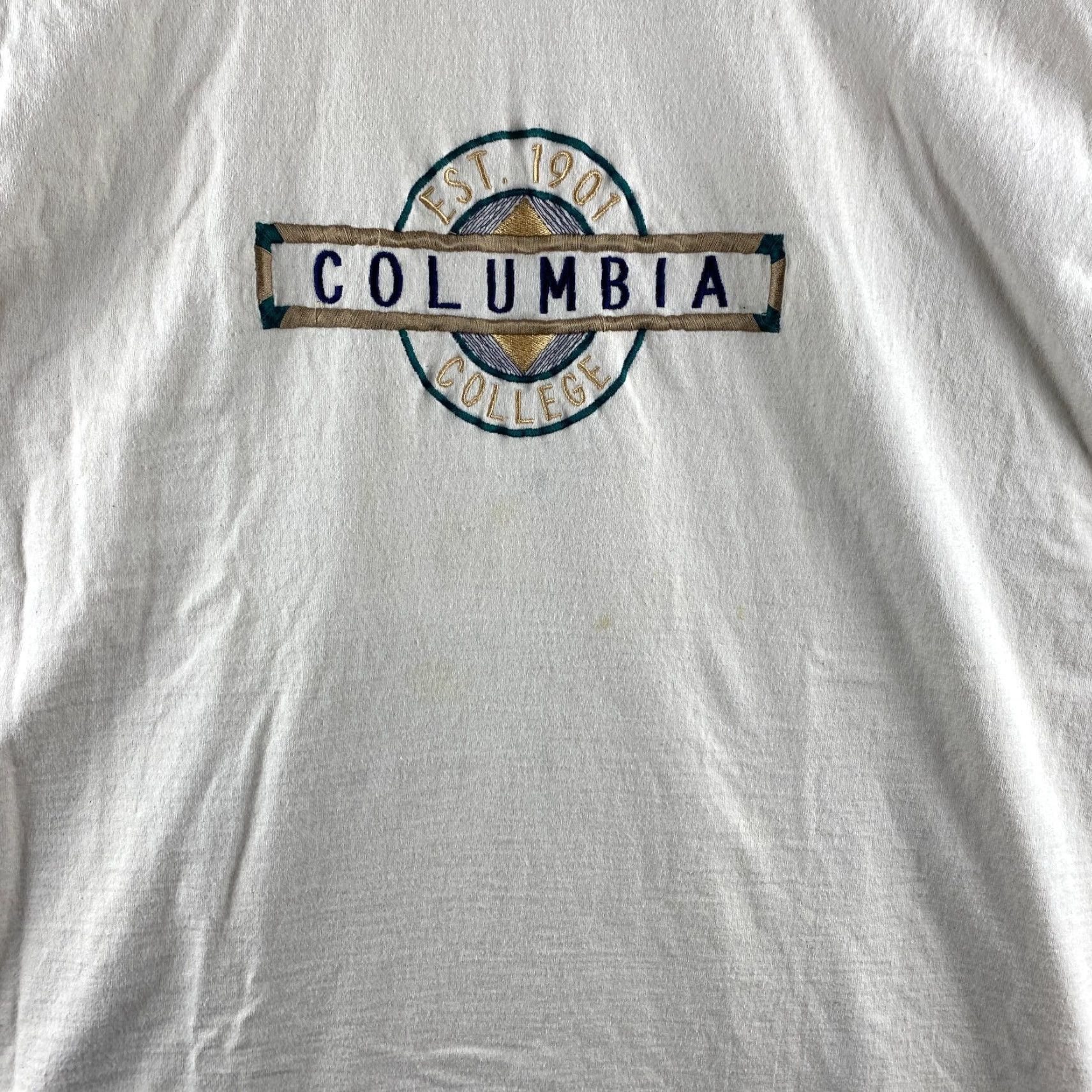 Vintage VINTAGE Image Wear Columbia College Shirt Mens XL Beige Embroidered USA Made 90s Size US XL / EU 56 / 4 - 3 Thumbnail