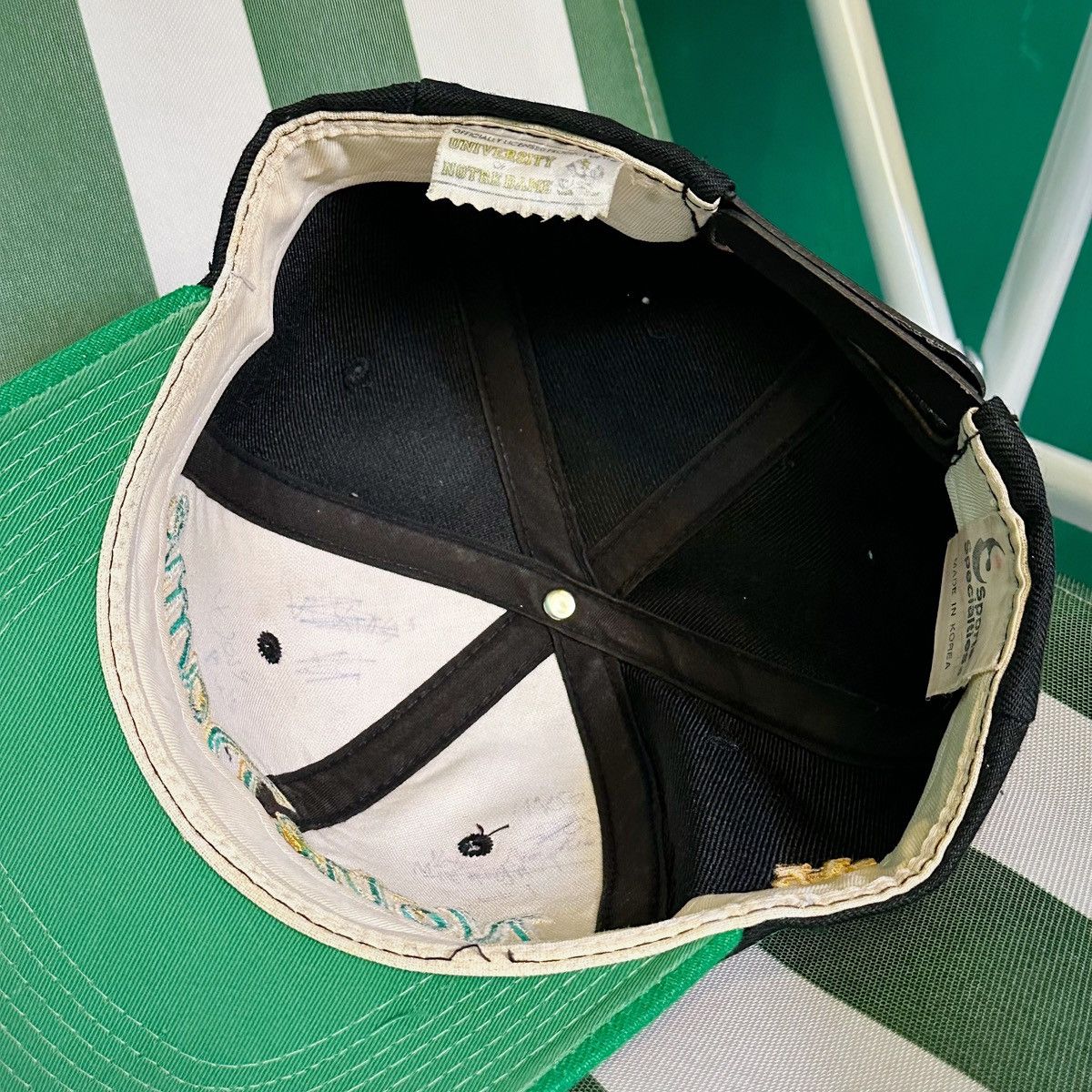 Sports Specialties × Vintage Vintage Hat Notre Dame Irish Scrip Double Line Size ONE SIZE - 5 Thumbnail