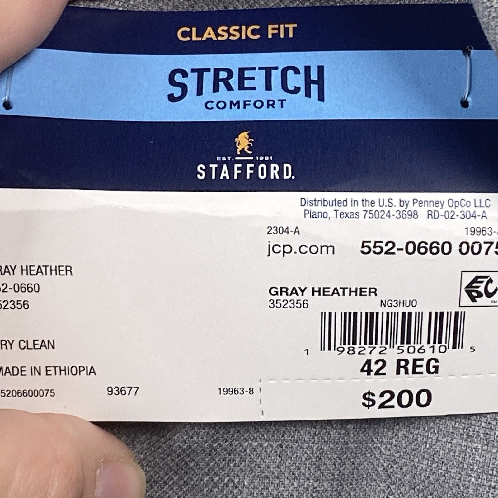 Stafford Stafford Hopsack Blazer Men's 42R Classic Fit Wool Gray Size 42R - 7 Thumbnail