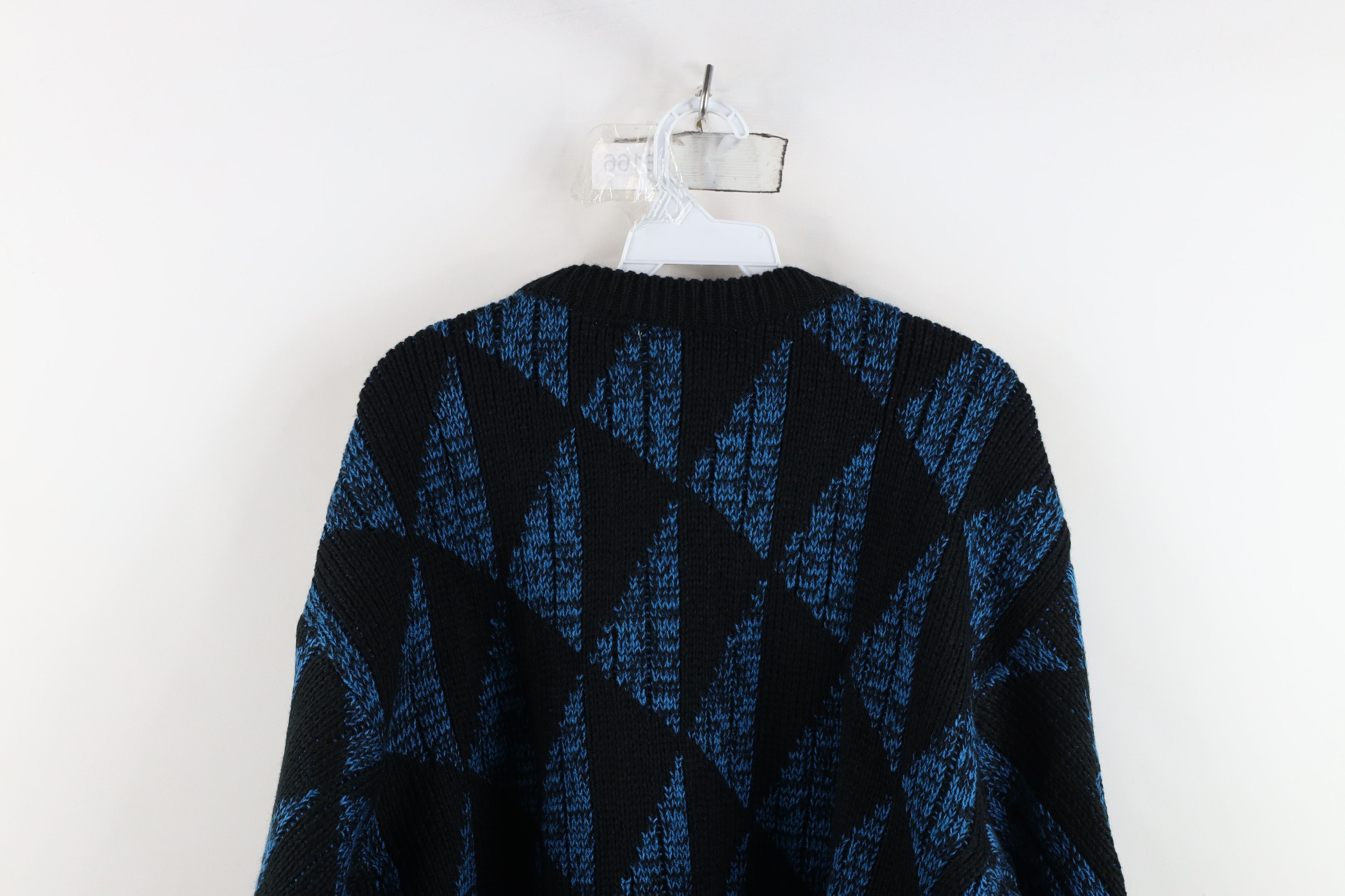 Vintage Vintage 90s Streetwear Diamond Chunky Ribbed Knit Sweater Size US L / EU 52-54 / 3 - 8 Thumbnail