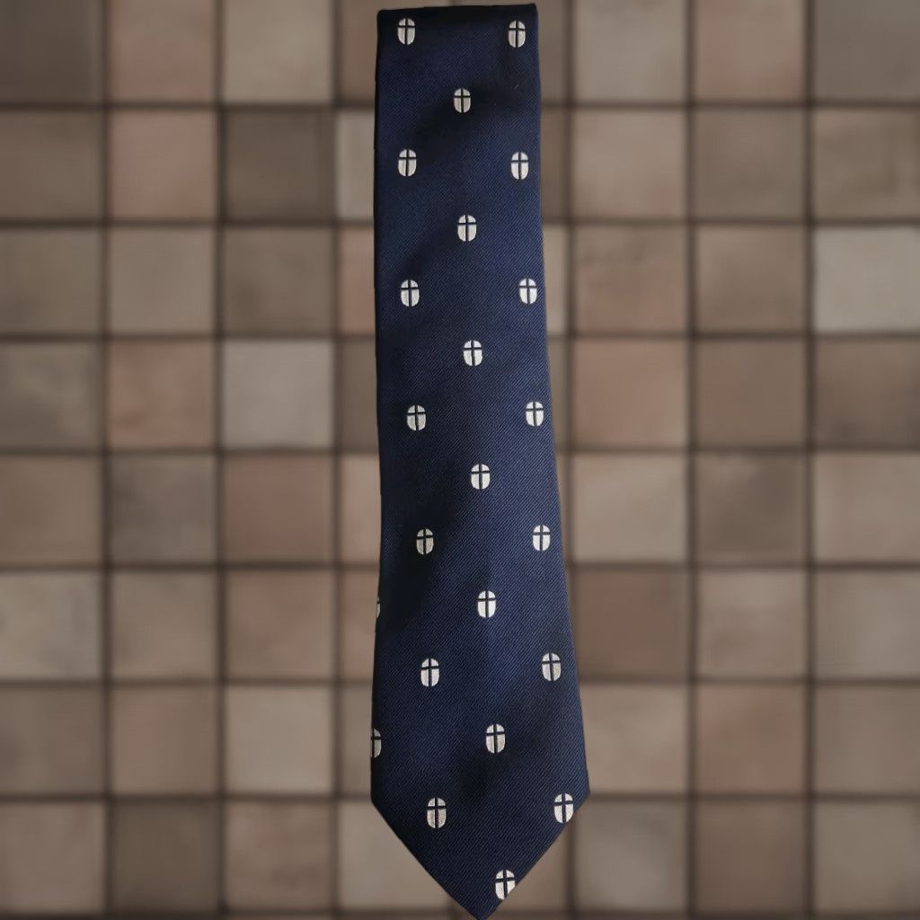 Vintage VINTAGE NAVY Chelsea LTD. Religious Cross Tie Mens Tie 56" Navy Blue Chelsea LTD. Cross Tie Size ONE SIZE - 1 Thumbnail
