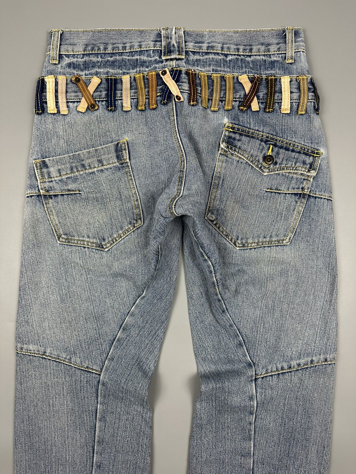 Japanese Brand BRTHBreath Mint Double Waist Twist Leg Zipper Jeans Size US 33 - 4 Thumbnail