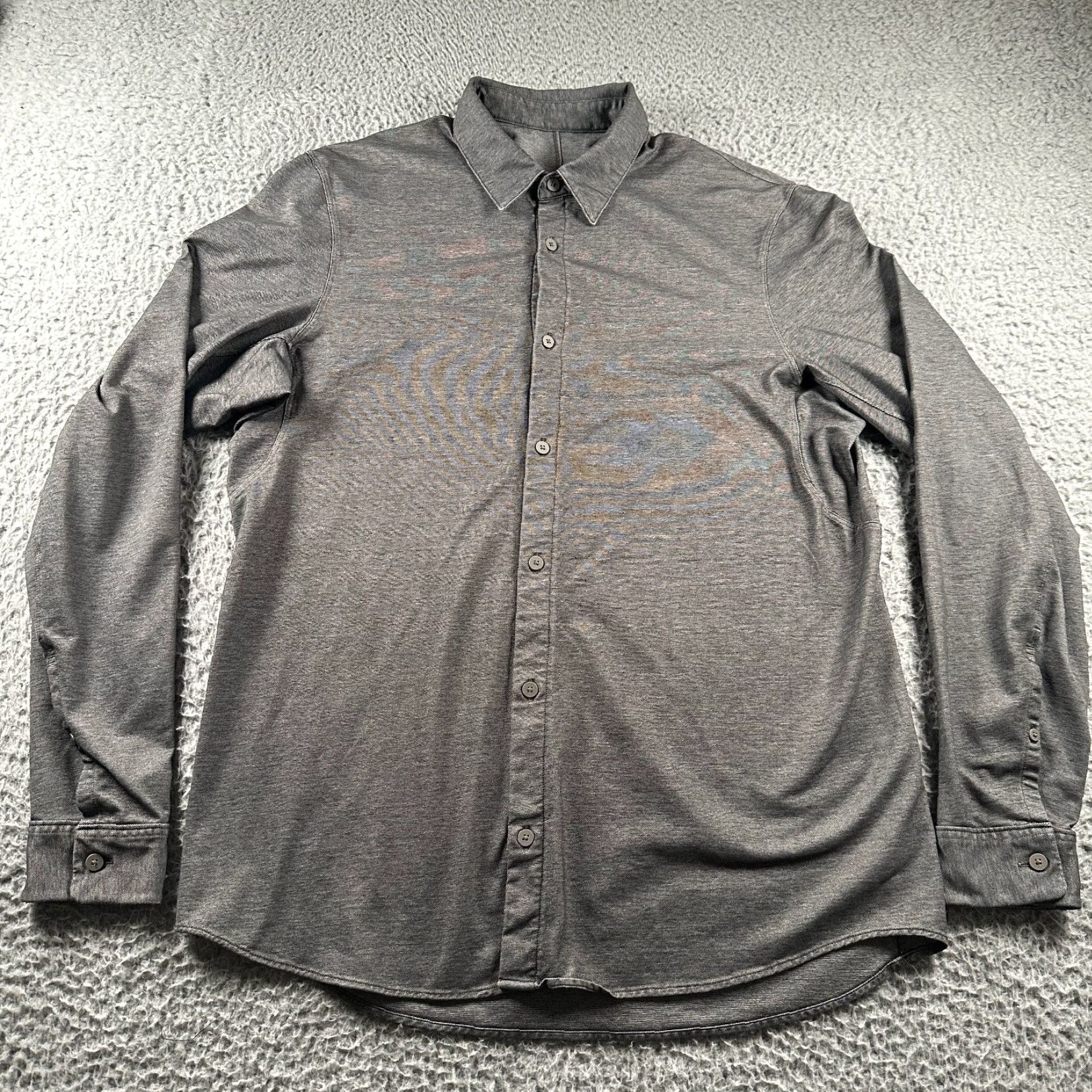 Lululemon Lululemon Men's Commission Casual Button-Down Shirt Gray Size L Performance Size US L / EU 52-54 / 3 - 2 Thumbnail