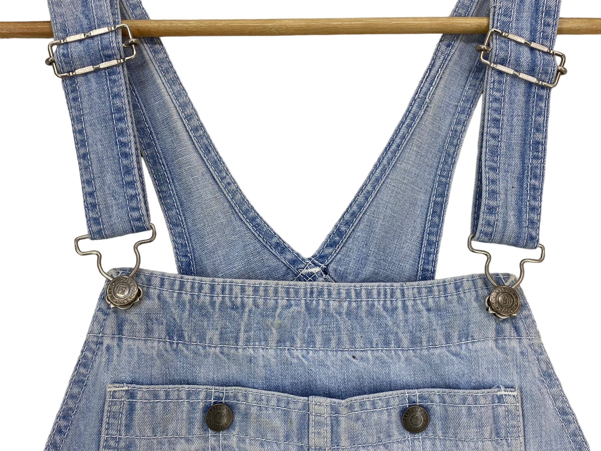 Big John × Vintage Big John Carpenter Bib Overalls Light Wash Jeans Size US 35 - 9 Thumbnail