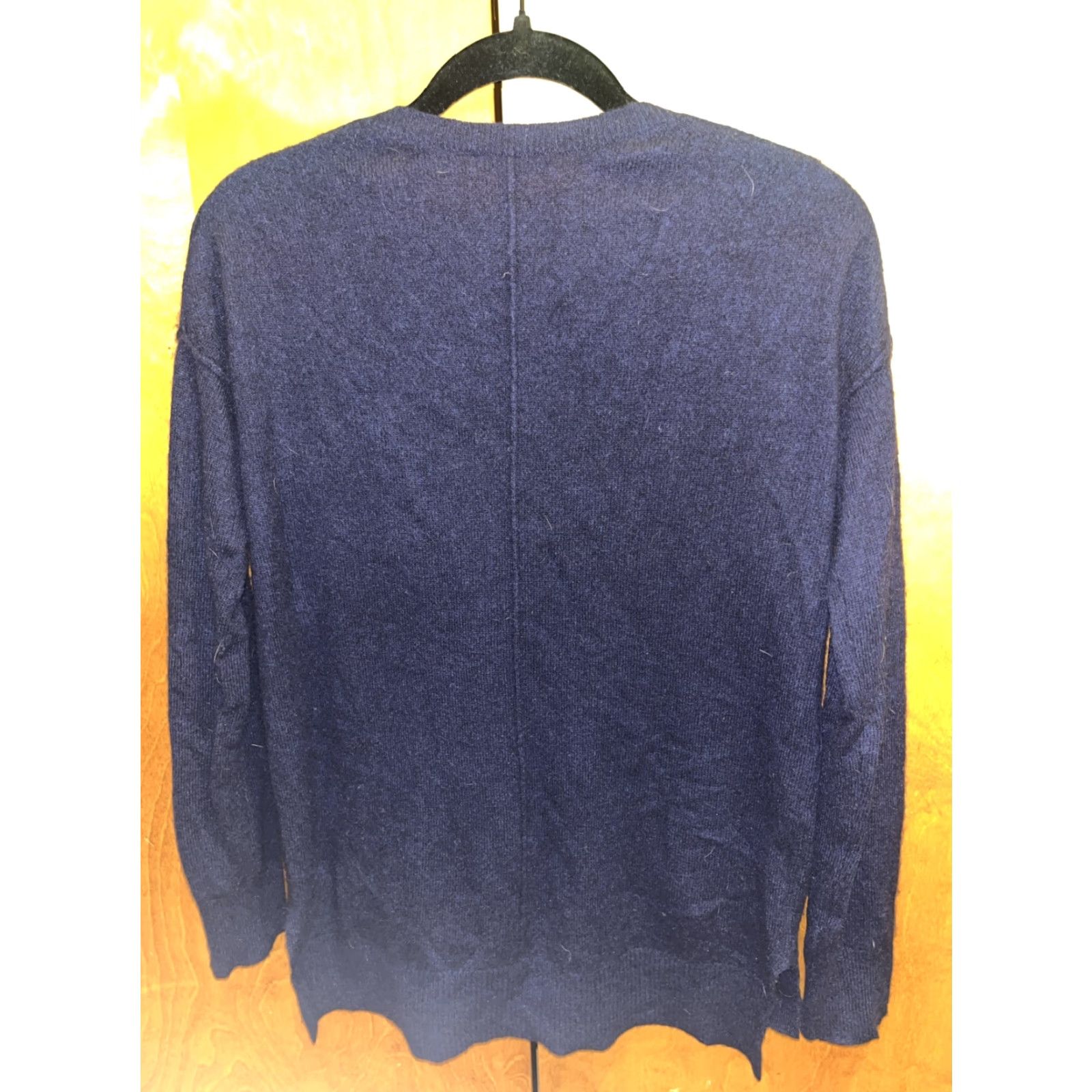 AQUA AQUA 100% Cashmere Crew Neck Sweater Dark Blue Small Womens Lightweight Pullover Classic Size S / US 4 / IT 40 - 4 Thumbnail