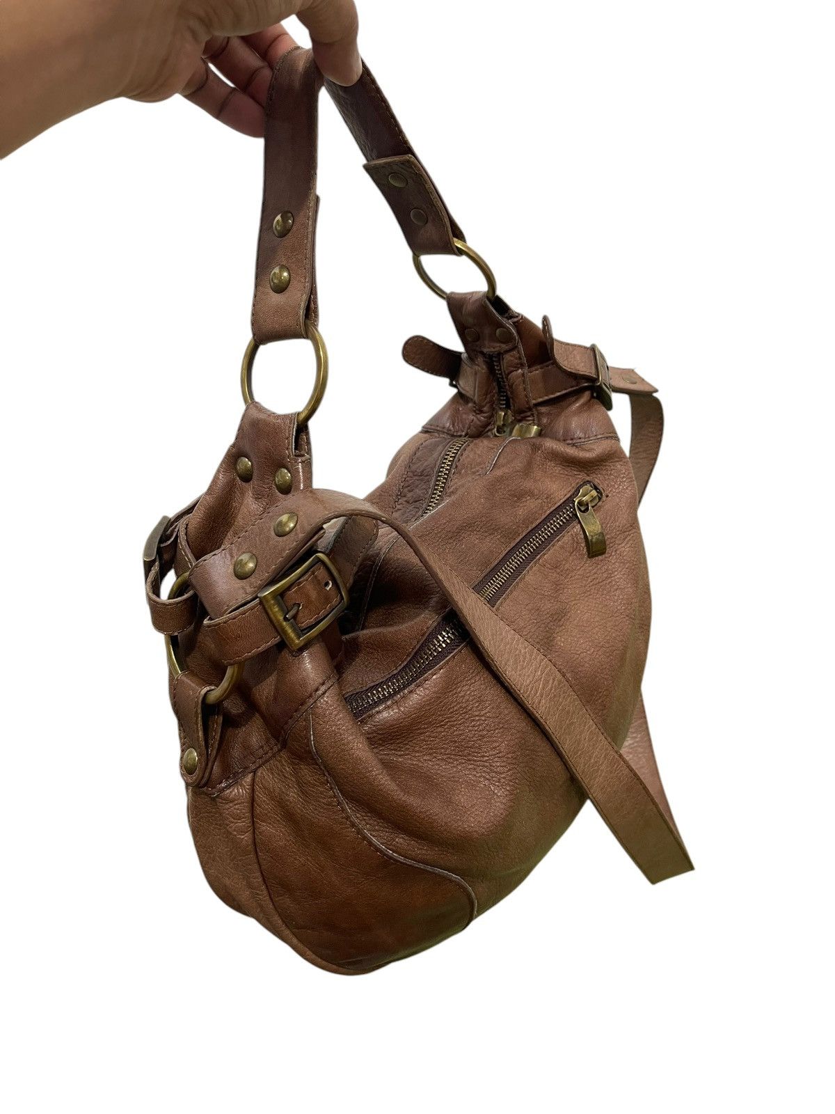 Leather Full Leather Limpronta Italy Tote Shoulder Bag 5🟩 Size ONE SIZE - 4 Thumbnail