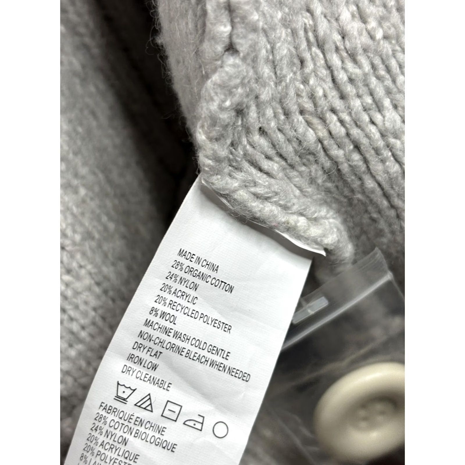 Prana prAna Cardigan Womens Medium Gray Knit Longline Pockets Collared Button Front Sweater Size M / US 6-8 / IT 42-44 - 4 Thumbnail