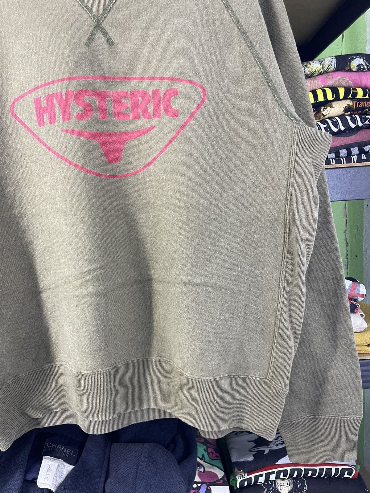 Hysteric Glamour 1990's Vintage Hysteric Glamour Spellout Logo Moss Green Size US L / EU 52-54 / 3 - 6 Thumbnail