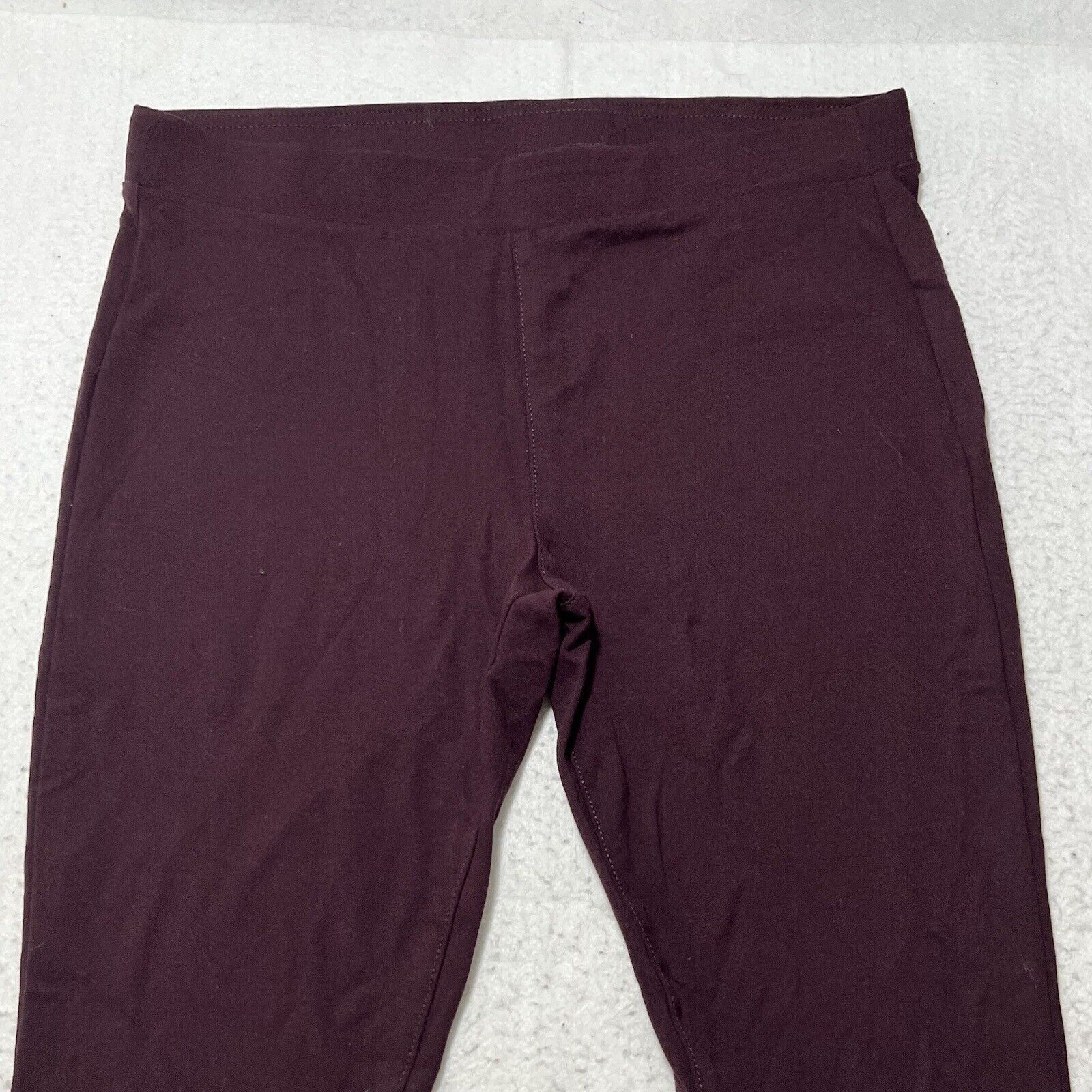 Ambrosi Studio a.n.a Large Pull On Flat Front Legging Capri Pants Burgundy Size 34" / US 12 / IT 48 - 2 Thumbnail