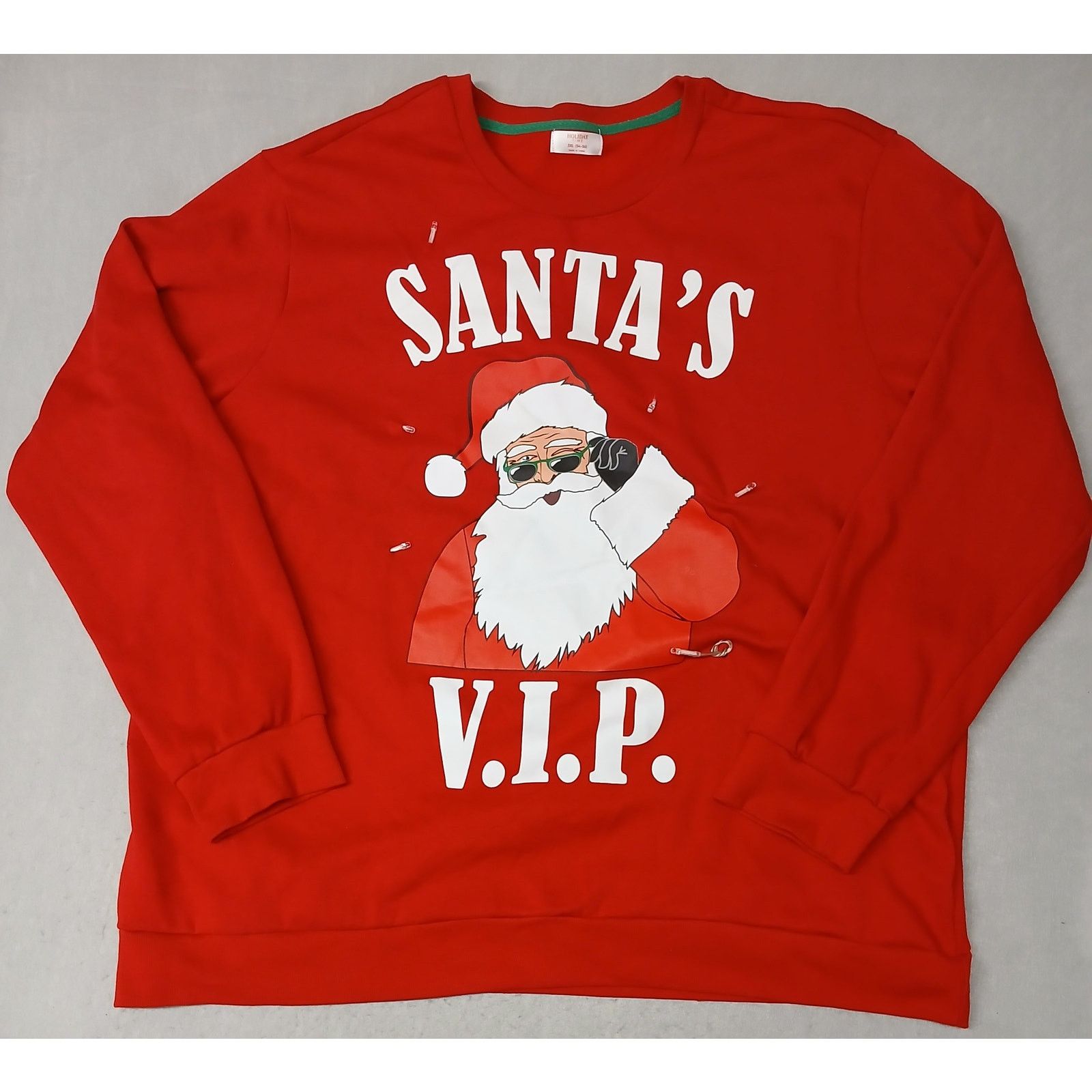 Other Holiday Time (3XL) Lite Up Red Crew Neck Pullover Sweatshirt Size US XXL / EU 58 / 5 - 2 Thumbnail