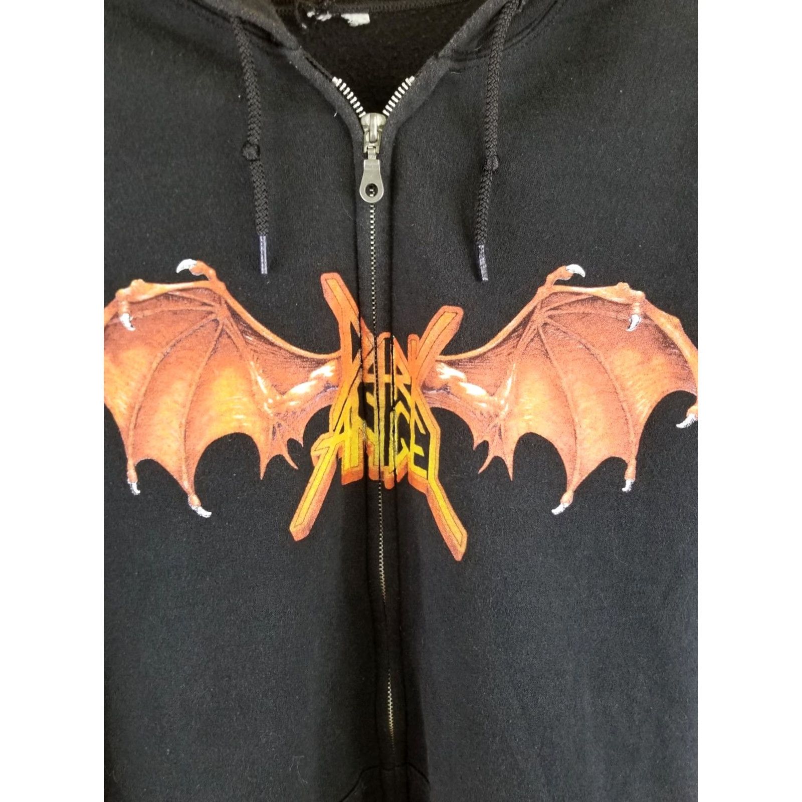 Vintage VINTAGE 90' DARK ANGEL DARKNESS DESCENDS TRASHED METAL FULL ZIP UP HOODIES XL BLACK Mens Hoodie 90s Concert Theme Size US XL / EU 56 / 4 - 2 Thumbnail